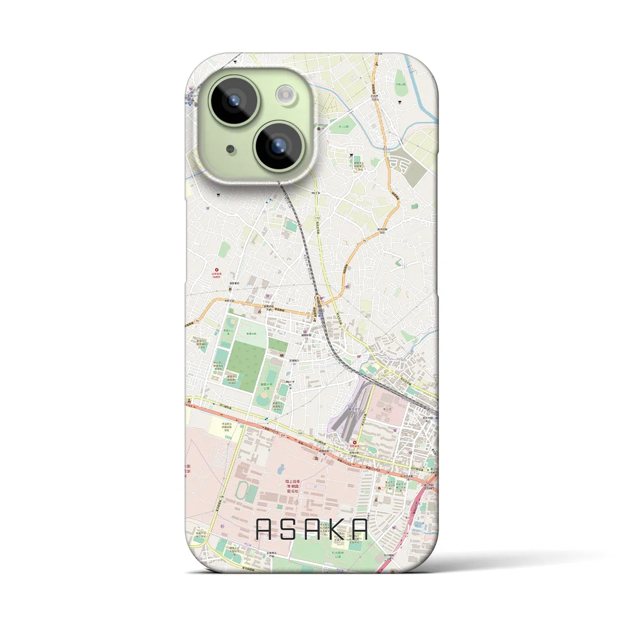【朝霞(埼玉県)】地図柄iPhoneケース(バックカバータイプ)
