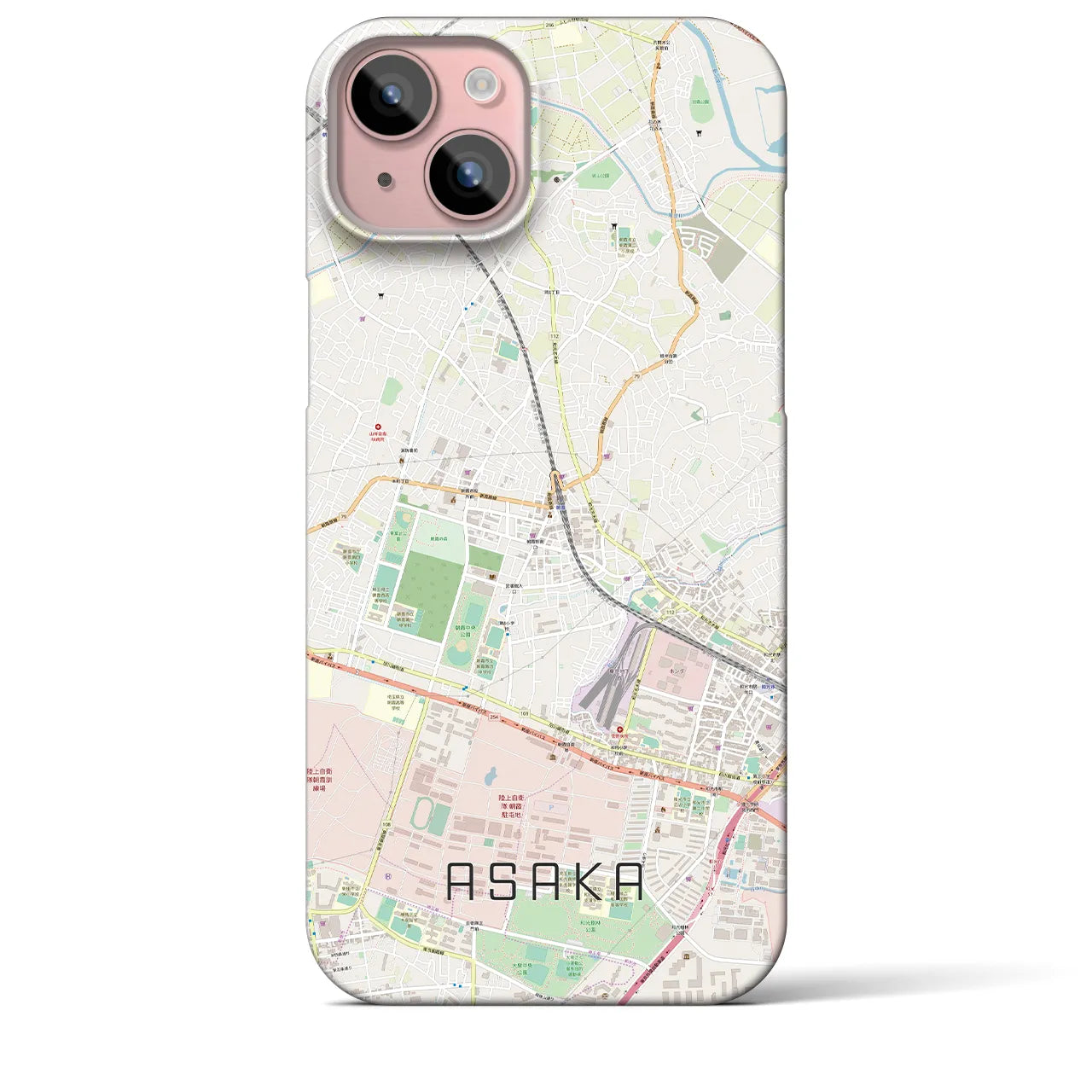 【朝霞(埼玉県)】地図柄iPhoneケース(バックカバータイプ)