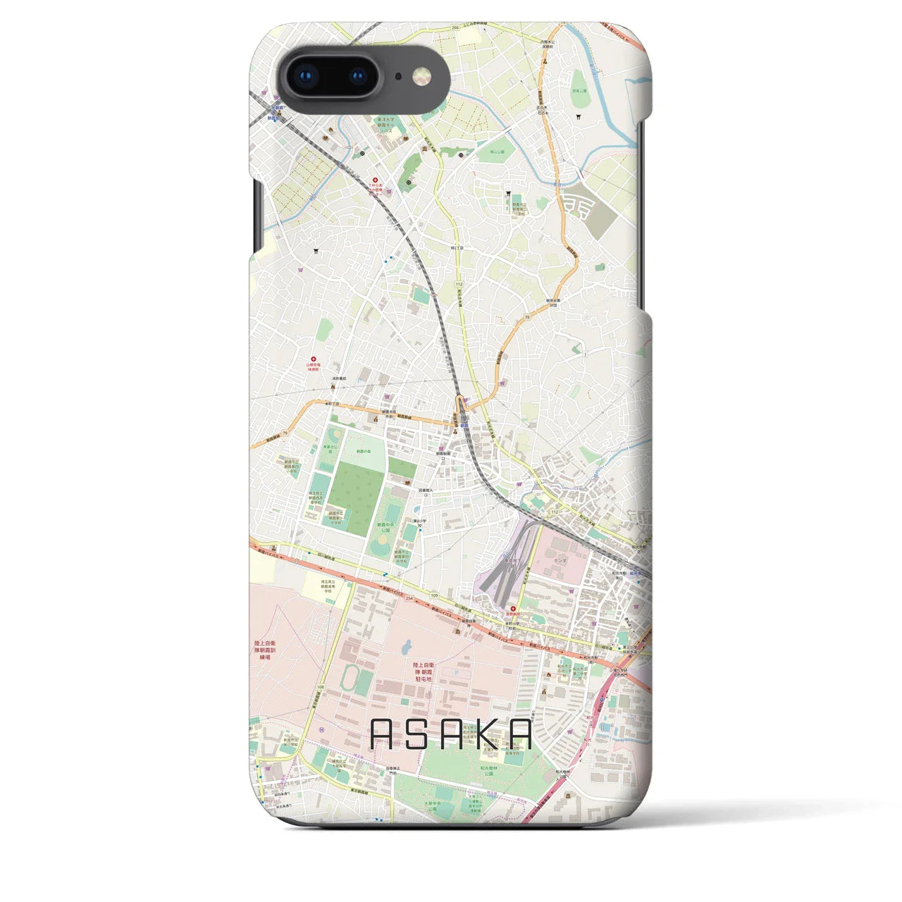【朝霞(埼玉県)】地図柄iPhoneケース(バックカバータイプ)