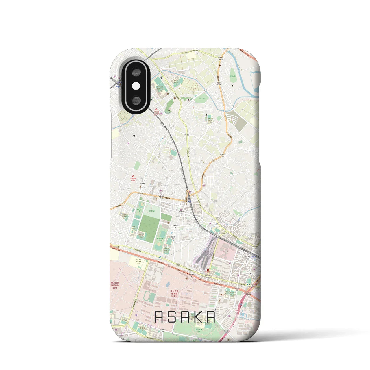 【朝霞(埼玉県)】地図柄iPhoneケース(バックカバータイプ)