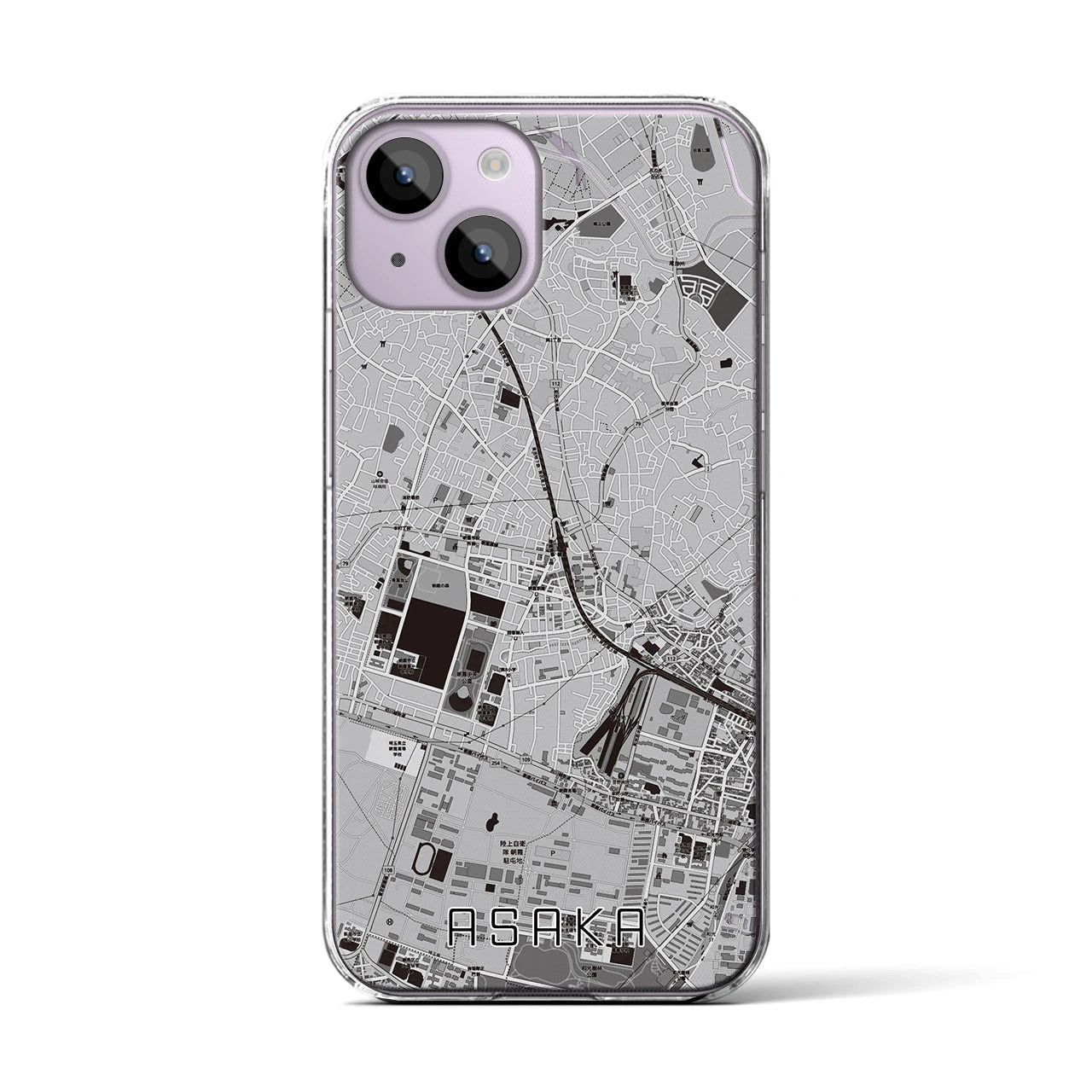 【朝霞(埼玉県)】地図柄iPhoneケース(クリアタイプ)