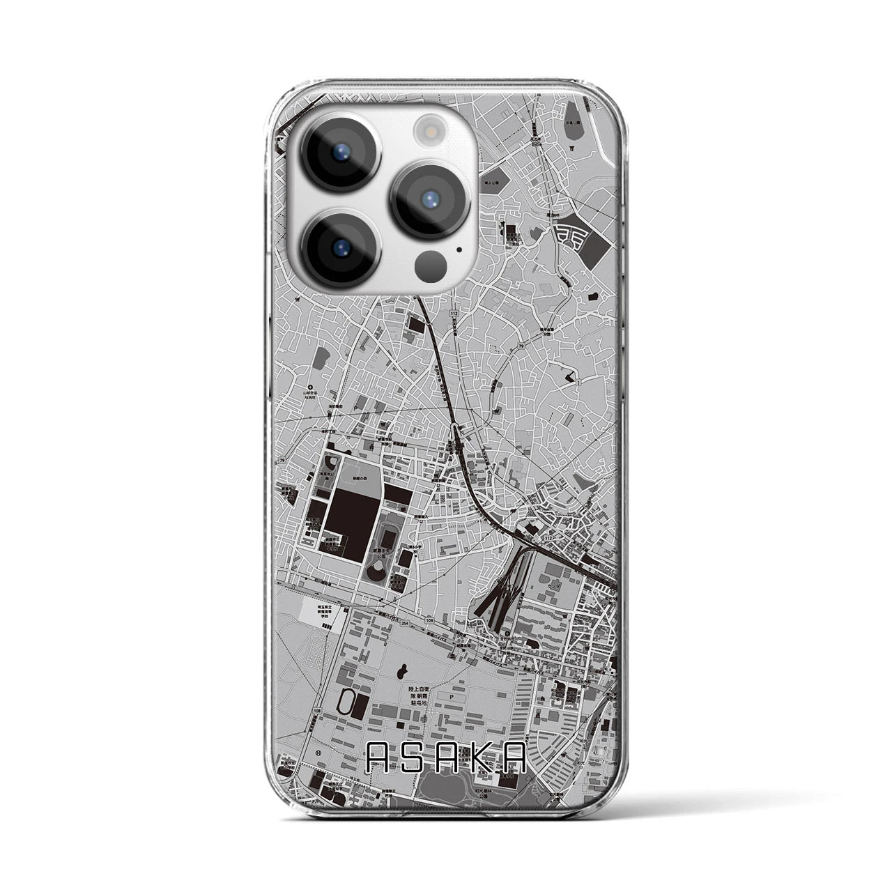 【朝霞(埼玉県)】地図柄iPhoneケース(クリアタイプ)