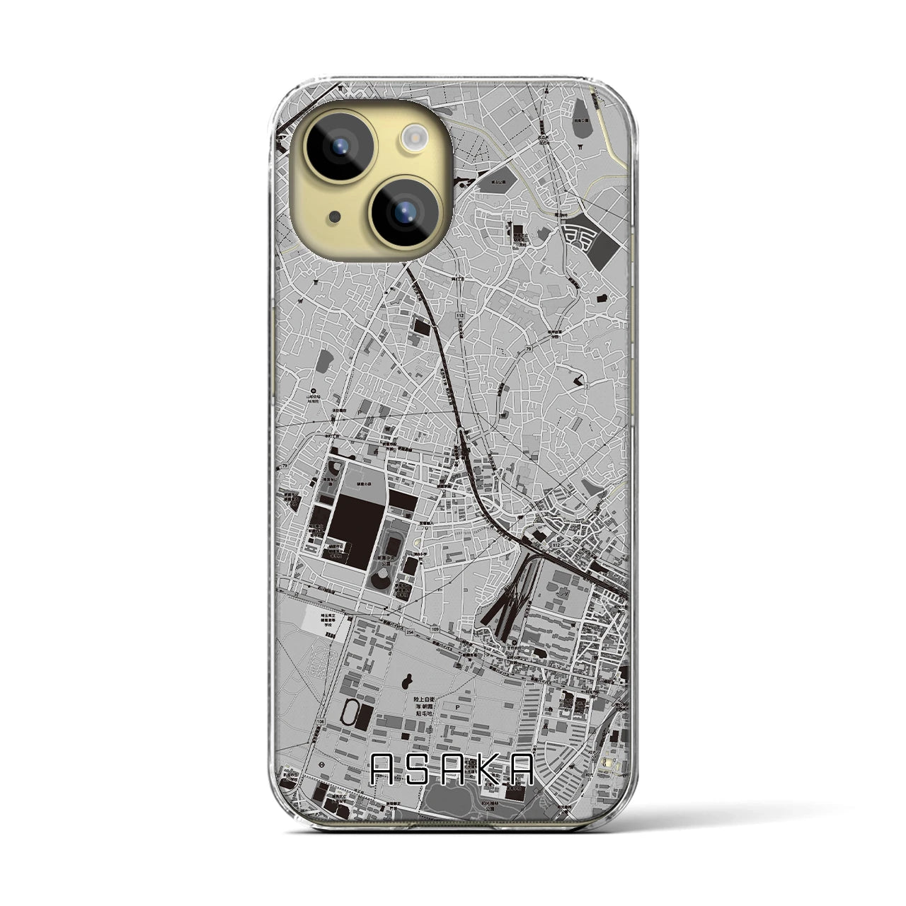 【朝霞(埼玉県)】地図柄iPhoneケース(クリアタイプ)