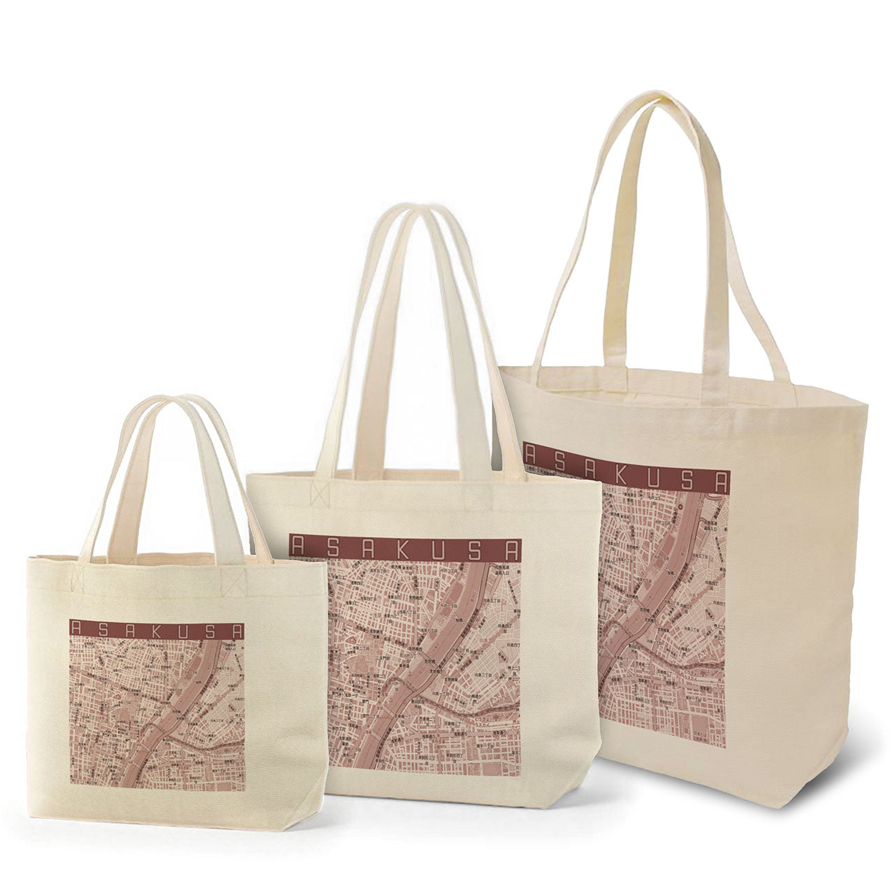 【浅草カラー】地図柄トートバッグ