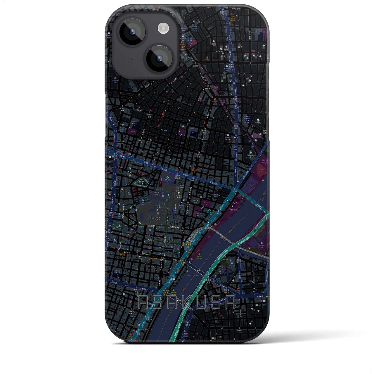 【浅草2(東京都)】地図柄iPhoneケース(バックカバータイプ)