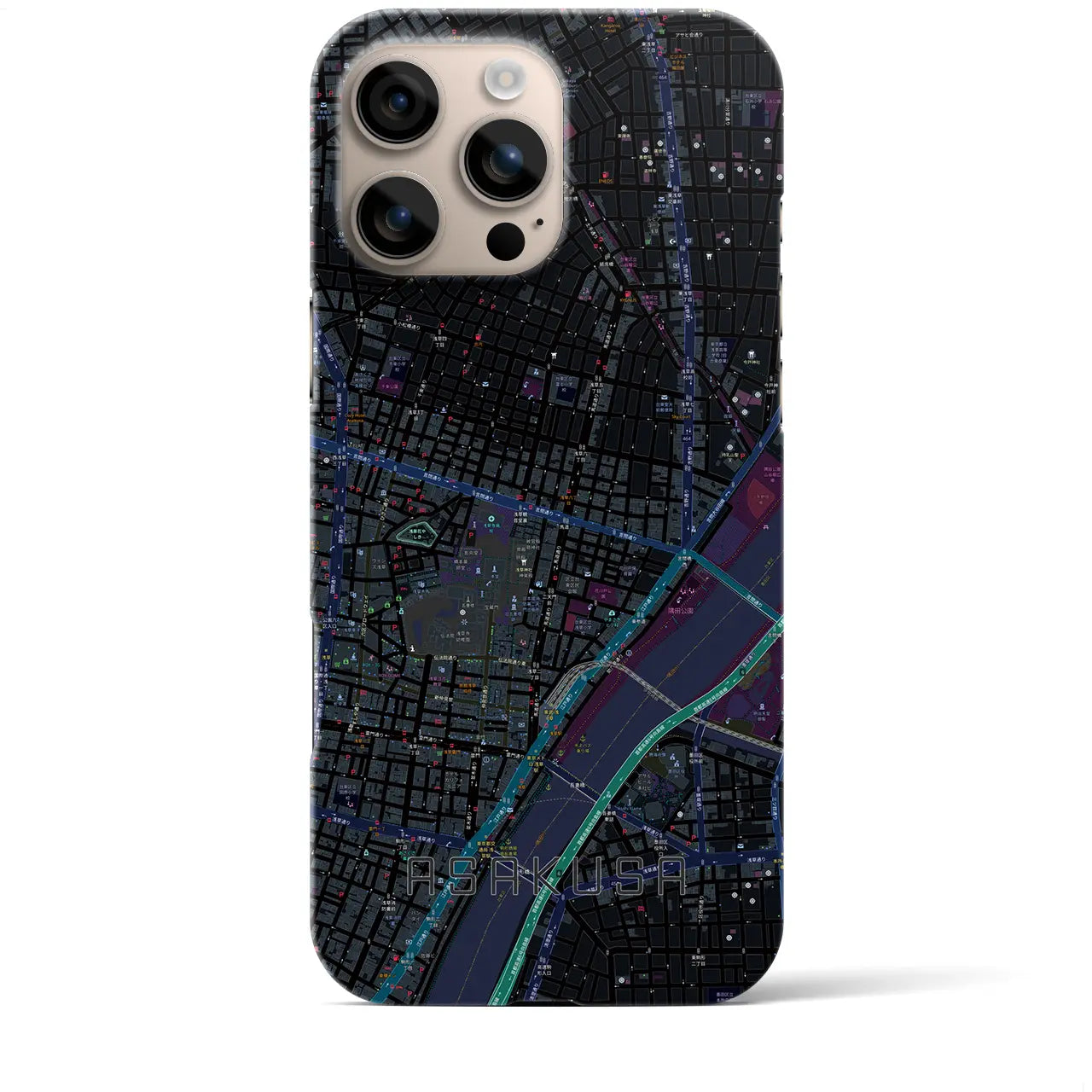 【浅草2(東京都)】地図柄iPhoneケース(バックカバータイプ)