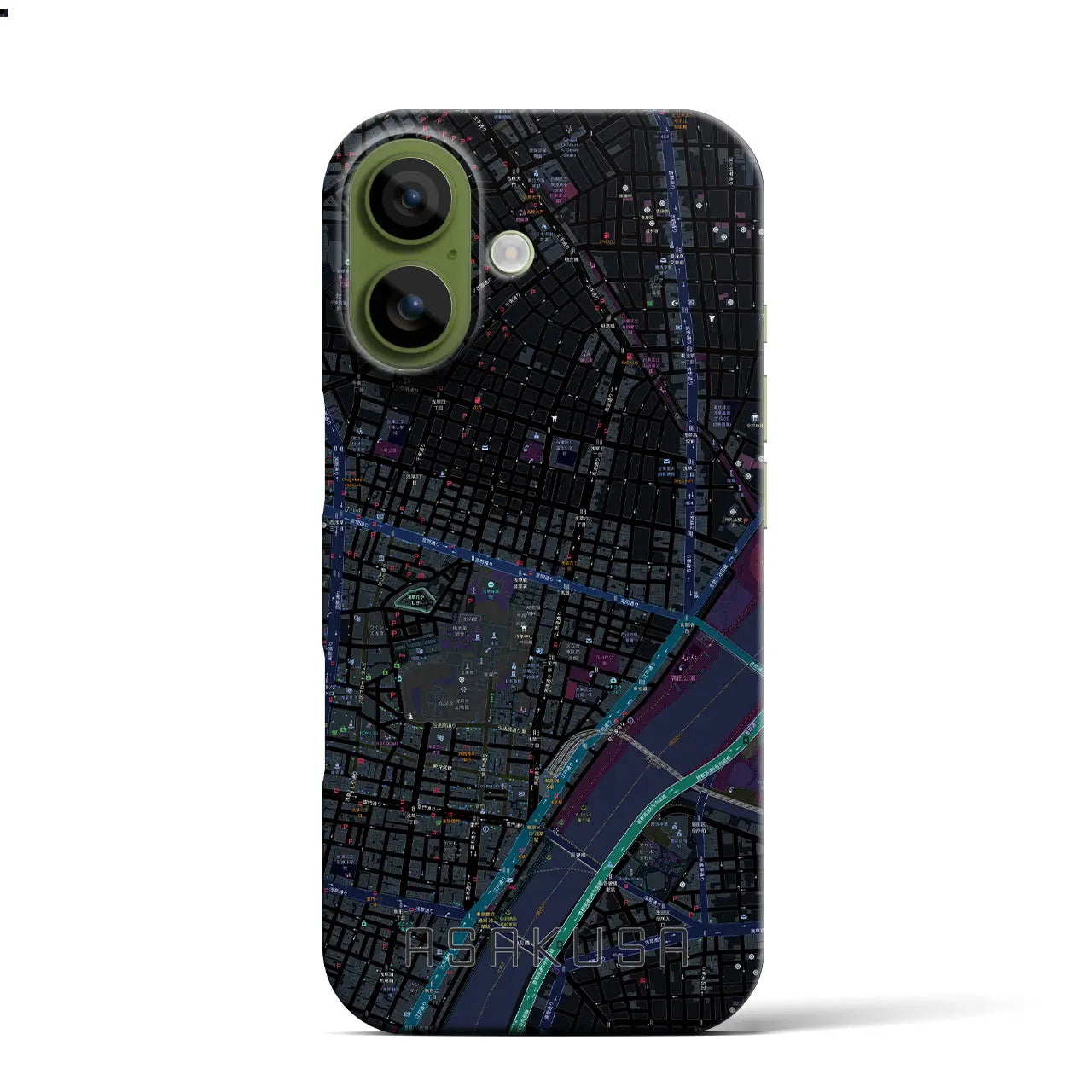 【浅草2(東京都)】地図柄iPhoneケース(バックカバータイプ)