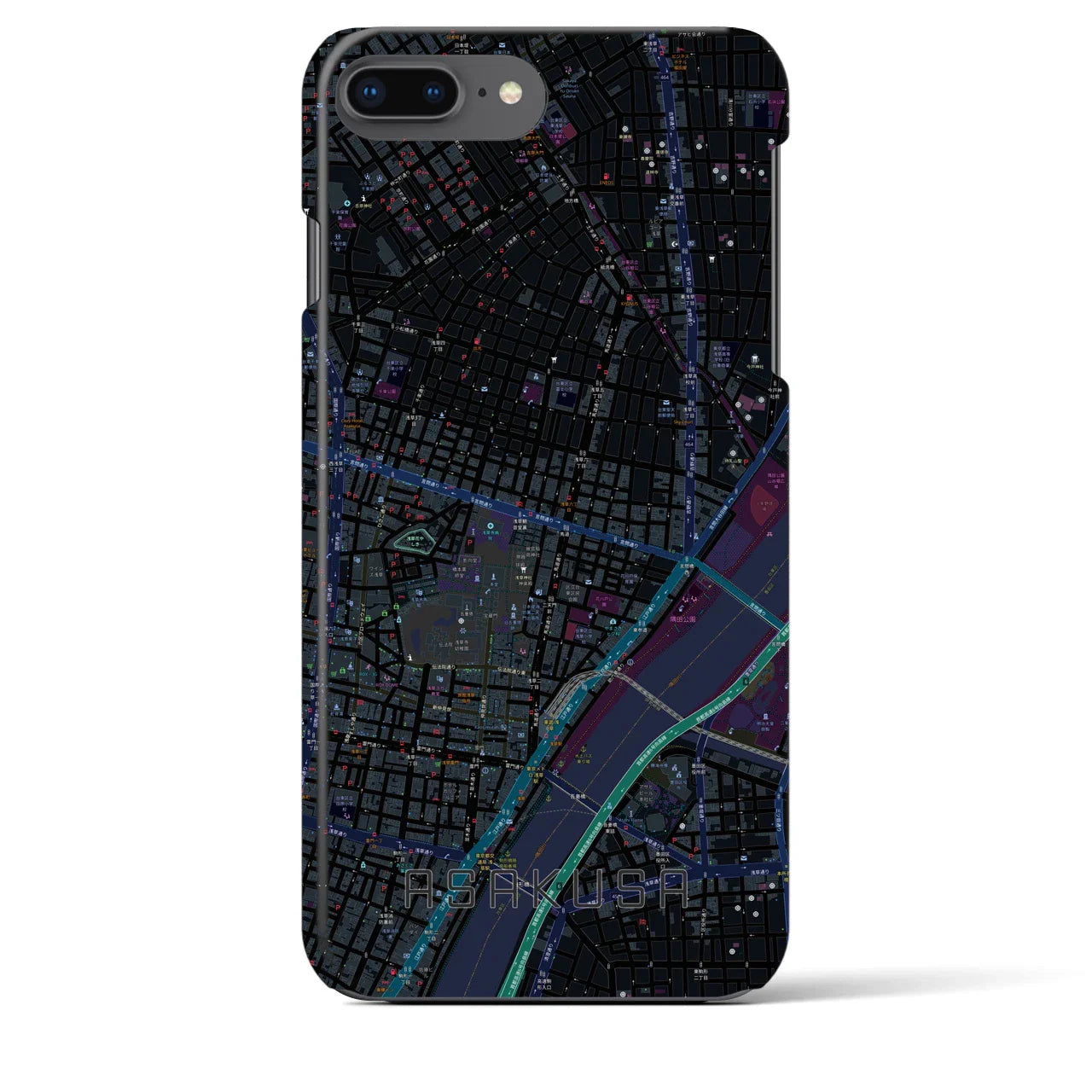 【浅草2(東京都)】地図柄iPhoneケース(バックカバータイプ)