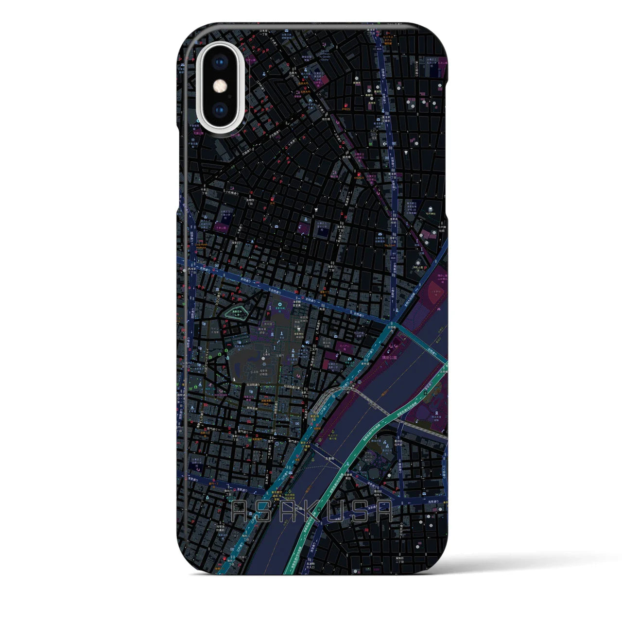 【浅草2(東京都)】地図柄iPhoneケース(バックカバータイプ)