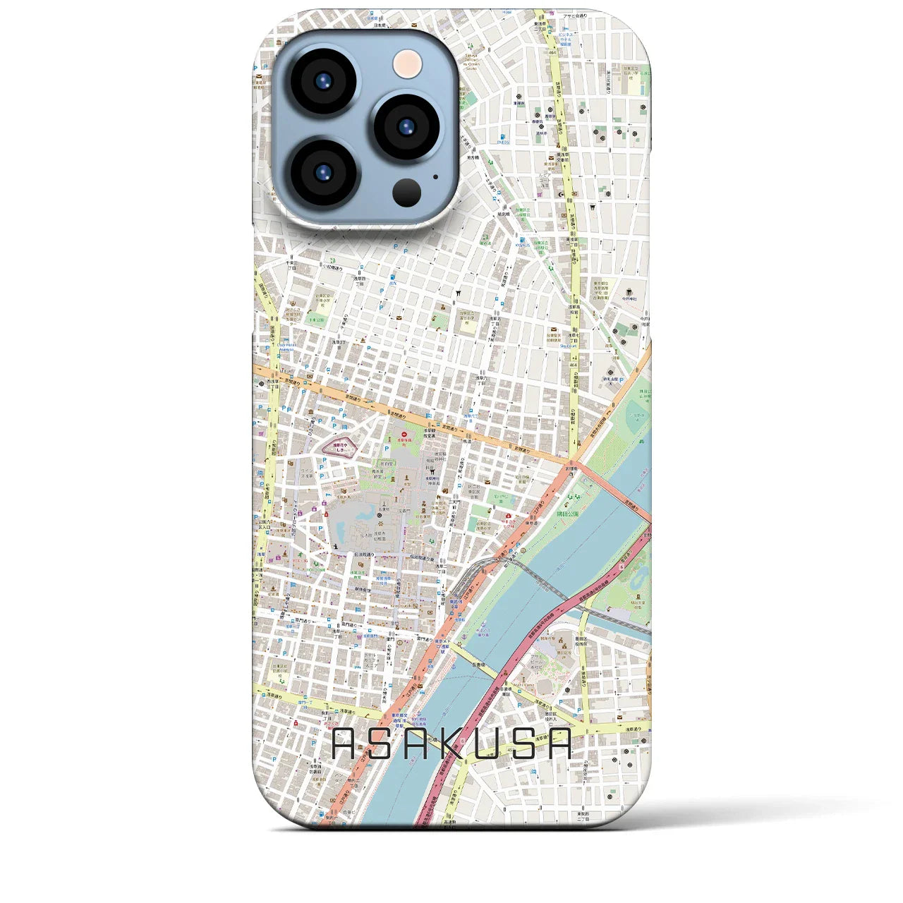 【浅草2(東京都)】地図柄iPhoneケース(バックカバータイプ)