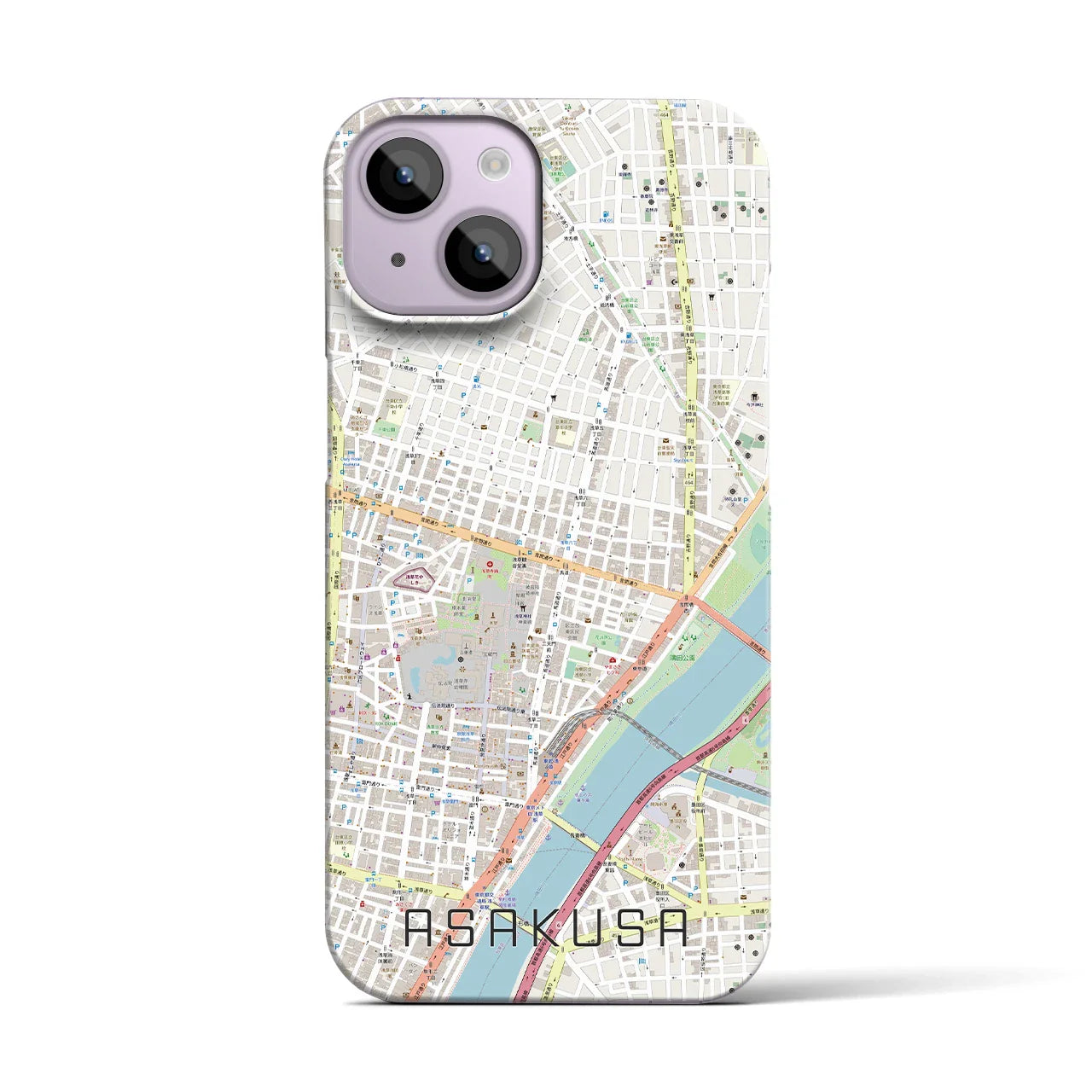 【浅草2(東京都)】地図柄iPhoneケース(バックカバータイプ)
