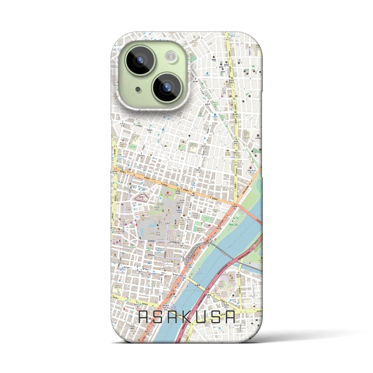 【浅草2(東京都)】地図柄iPhoneケース(バックカバータイプ)