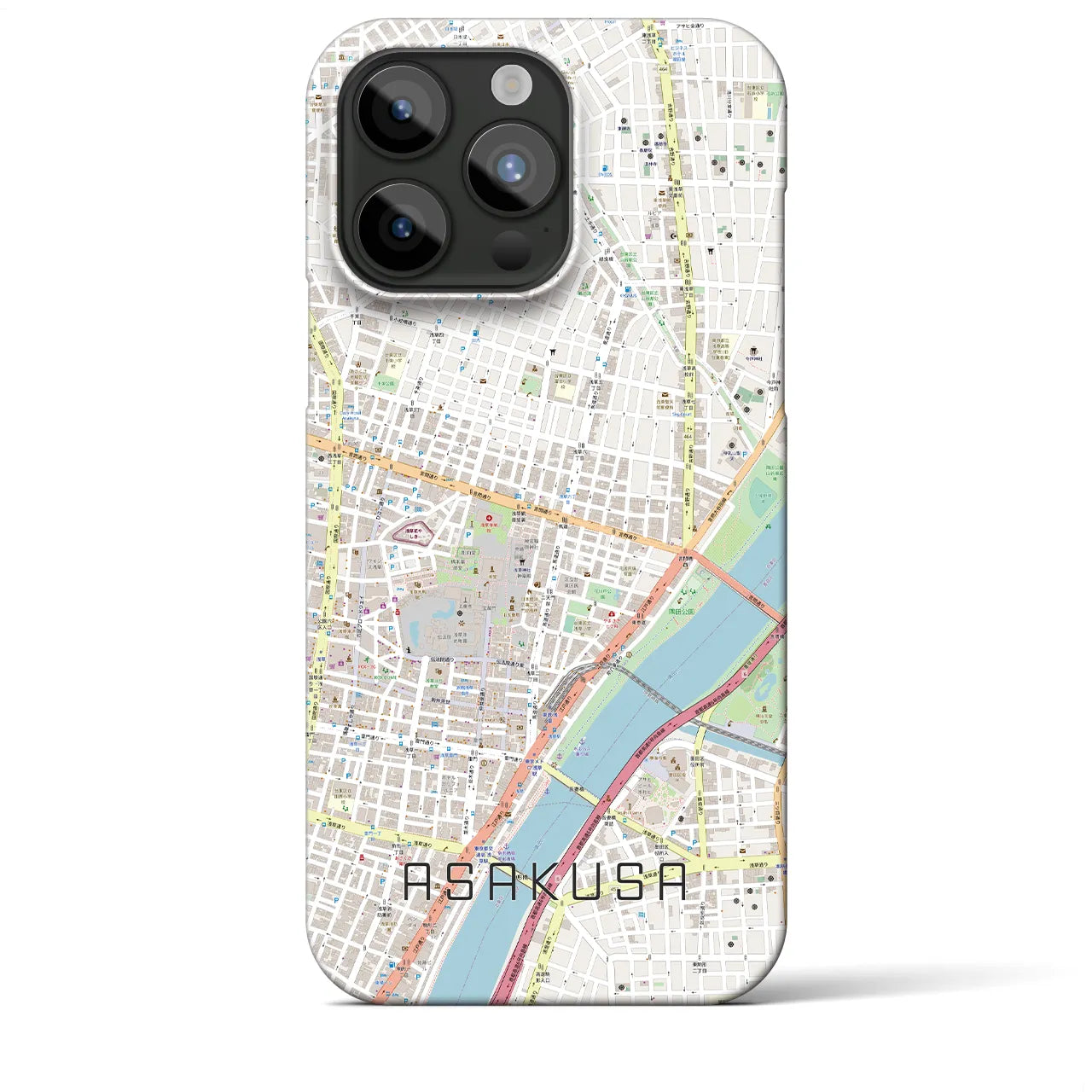 【浅草2(東京都)】地図柄iPhoneケース(バックカバータイプ)