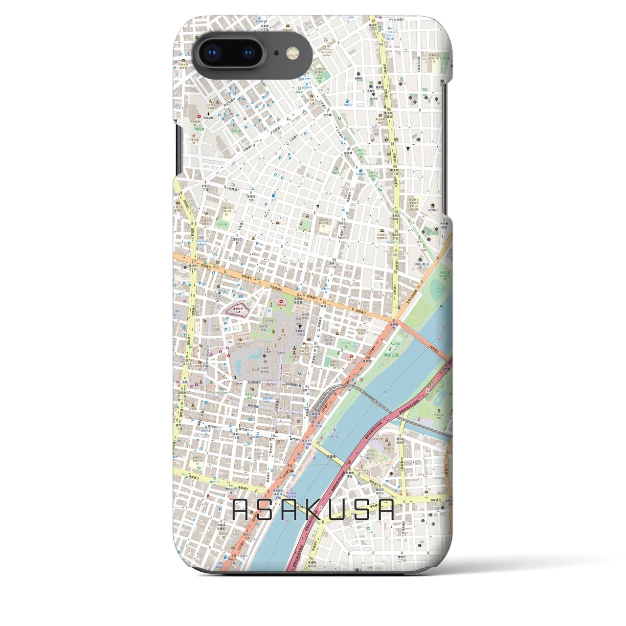 【浅草2(東京都)】地図柄iPhoneケース(バックカバータイプ)