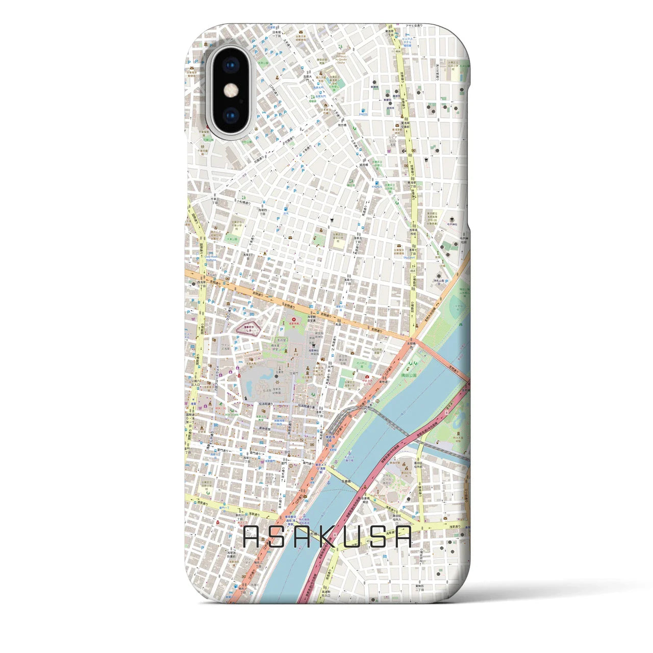 【浅草2(東京都)】地図柄iPhoneケース(バックカバータイプ)