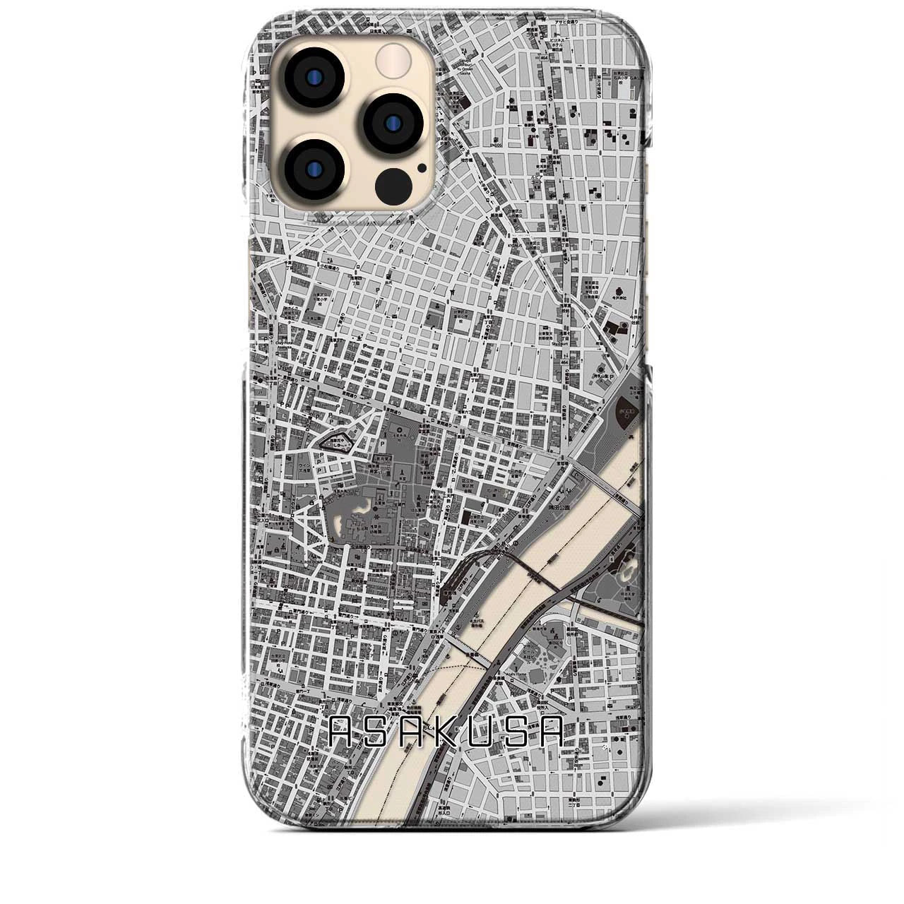 【浅草2(東京都)】地図柄iPhoneケース(クリアタイプ)