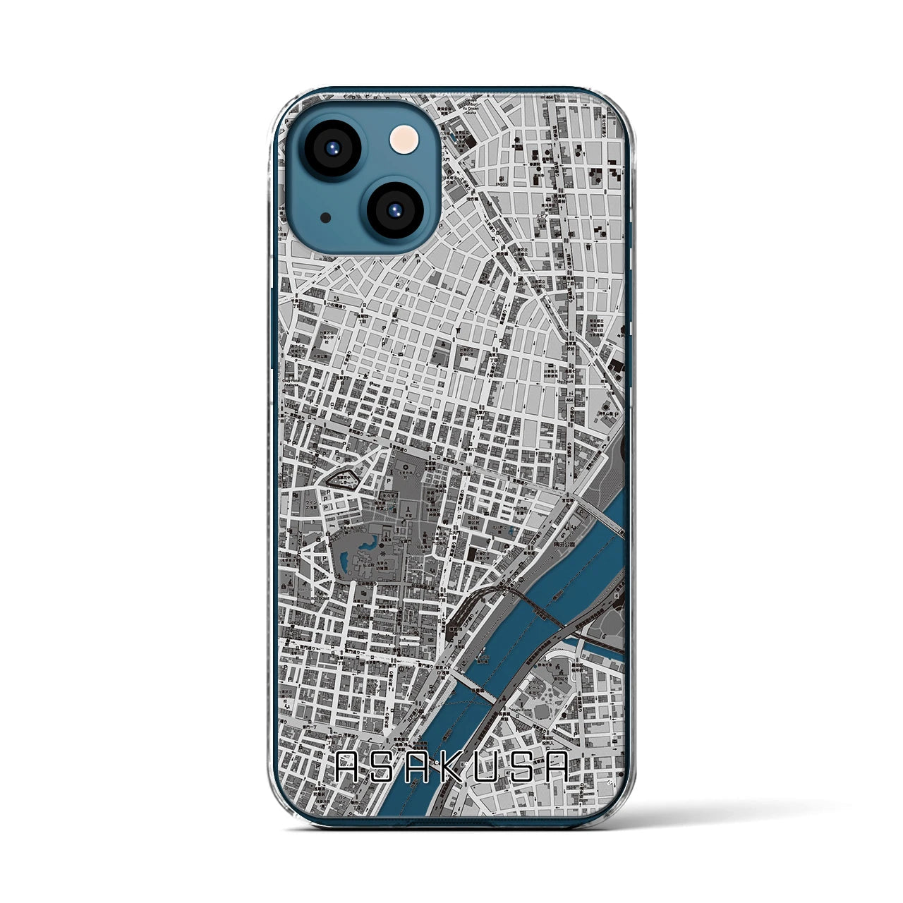 【浅草2(東京都)】地図柄iPhoneケース(クリアタイプ)