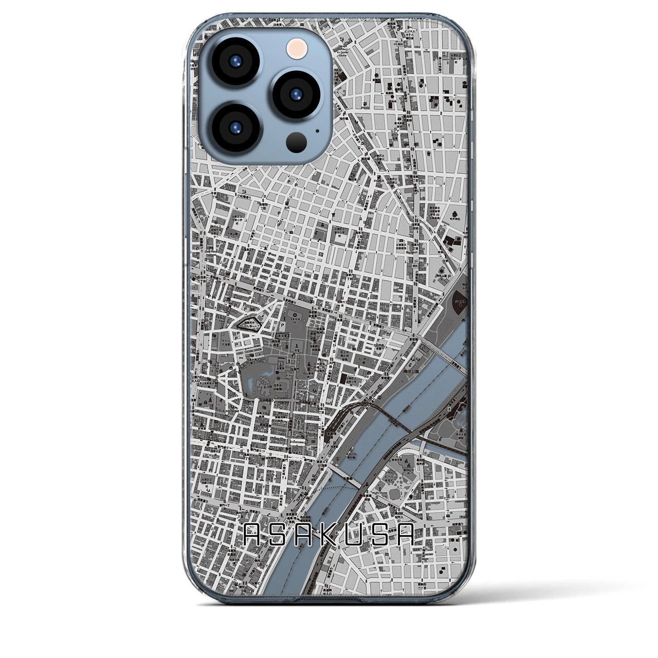 【浅草2(東京都)】地図柄iPhoneケース(クリアタイプ)