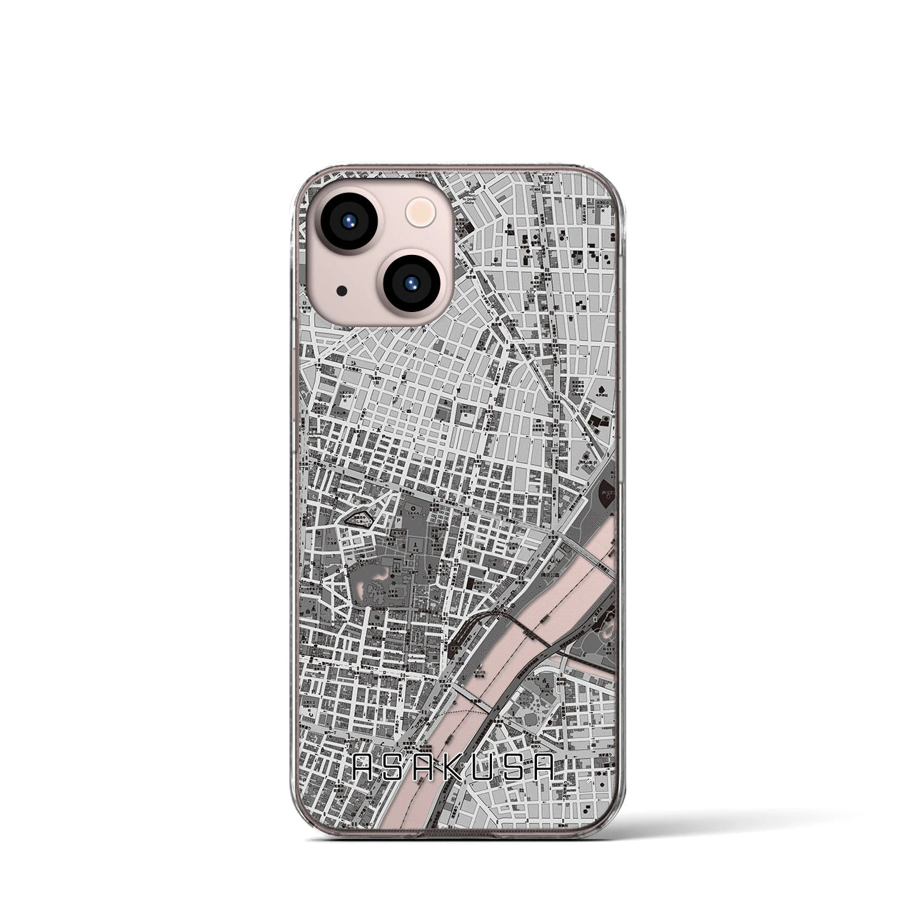 【浅草2(東京都)】地図柄iPhoneケース(クリアタイプ)