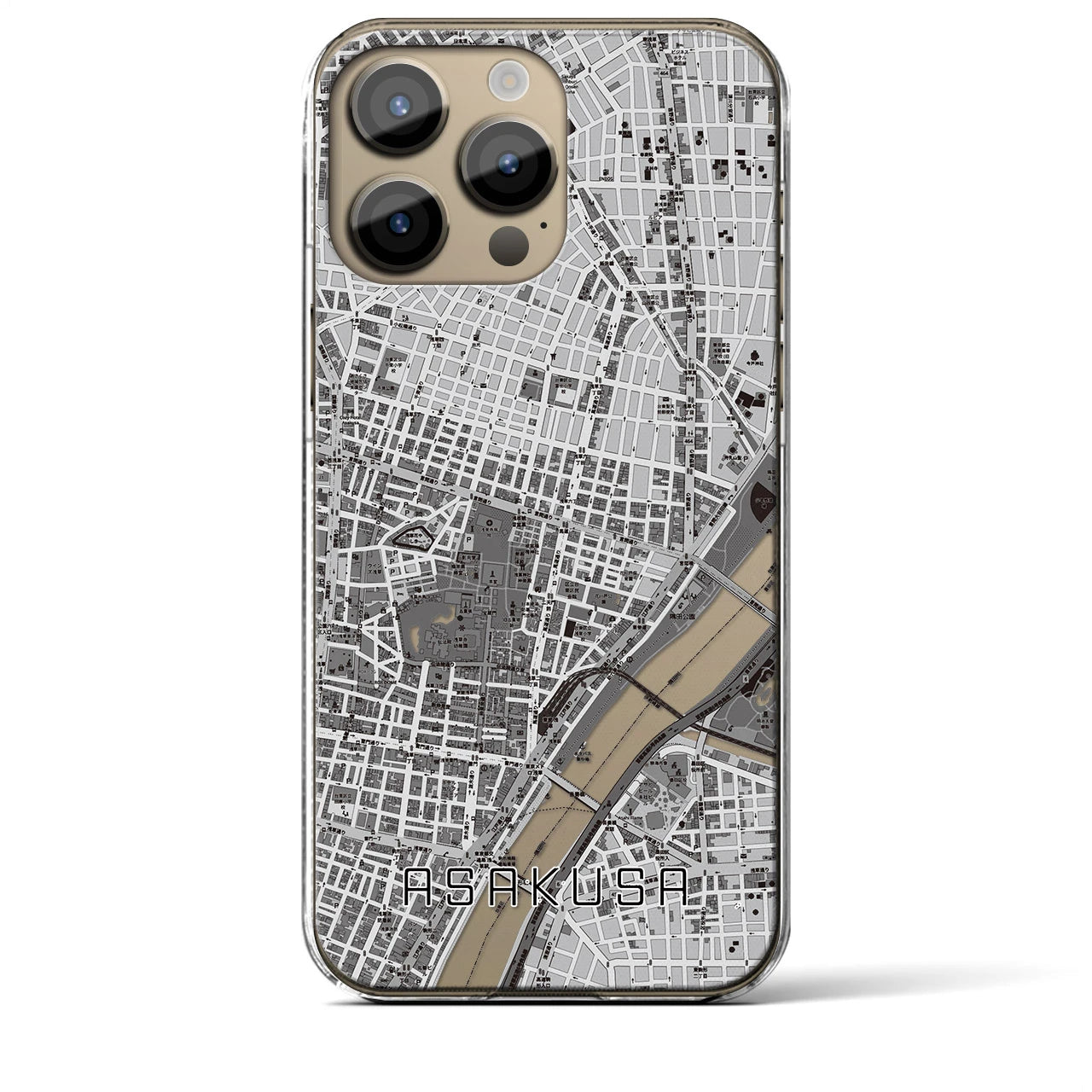 【浅草2(東京都)】地図柄iPhoneケース(クリアタイプ)