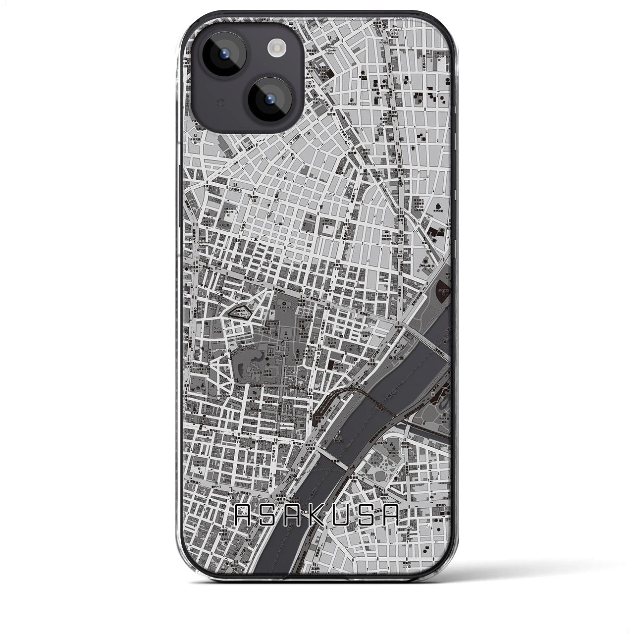 【浅草2(東京都)】地図柄iPhoneケース(クリアタイプ)