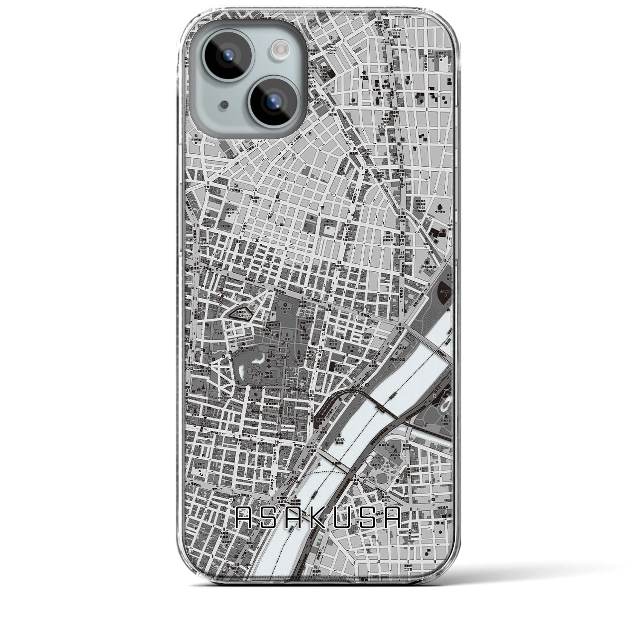 【浅草2(東京都)】地図柄iPhoneケース(クリアタイプ)