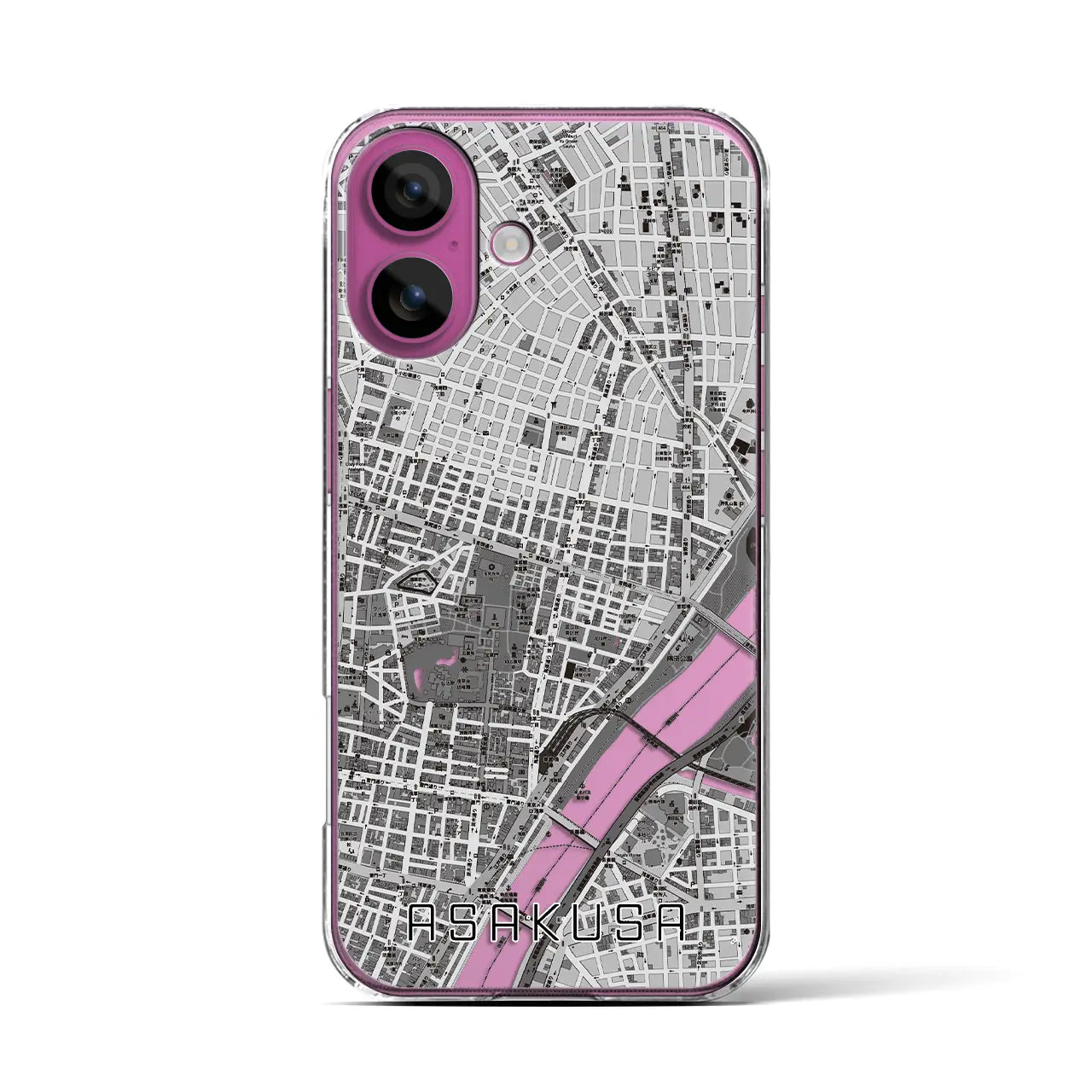 【浅草2(東京都)】地図柄iPhoneケース(クリアタイプ)