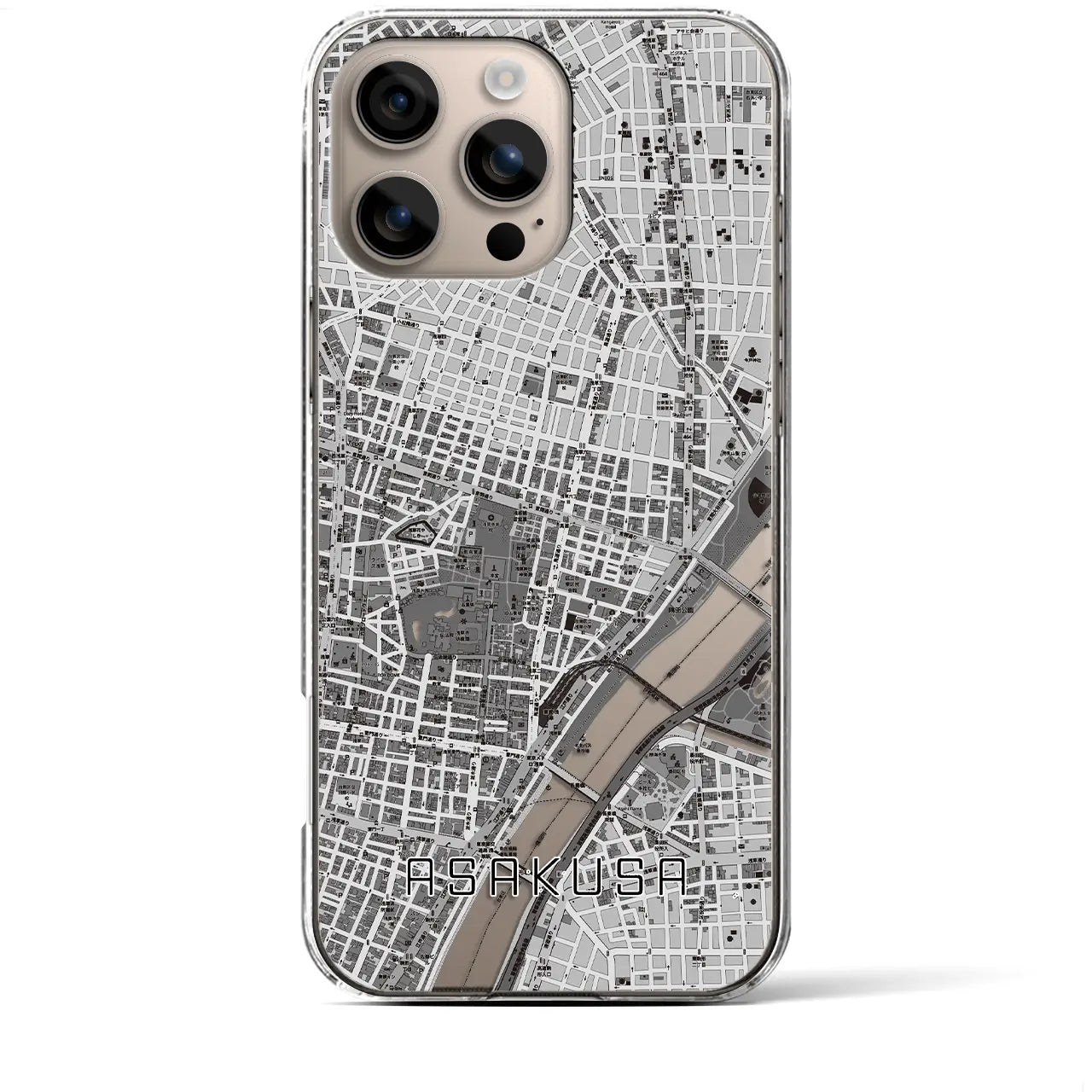 【浅草2(東京都)】地図柄iPhoneケース(クリアタイプ)