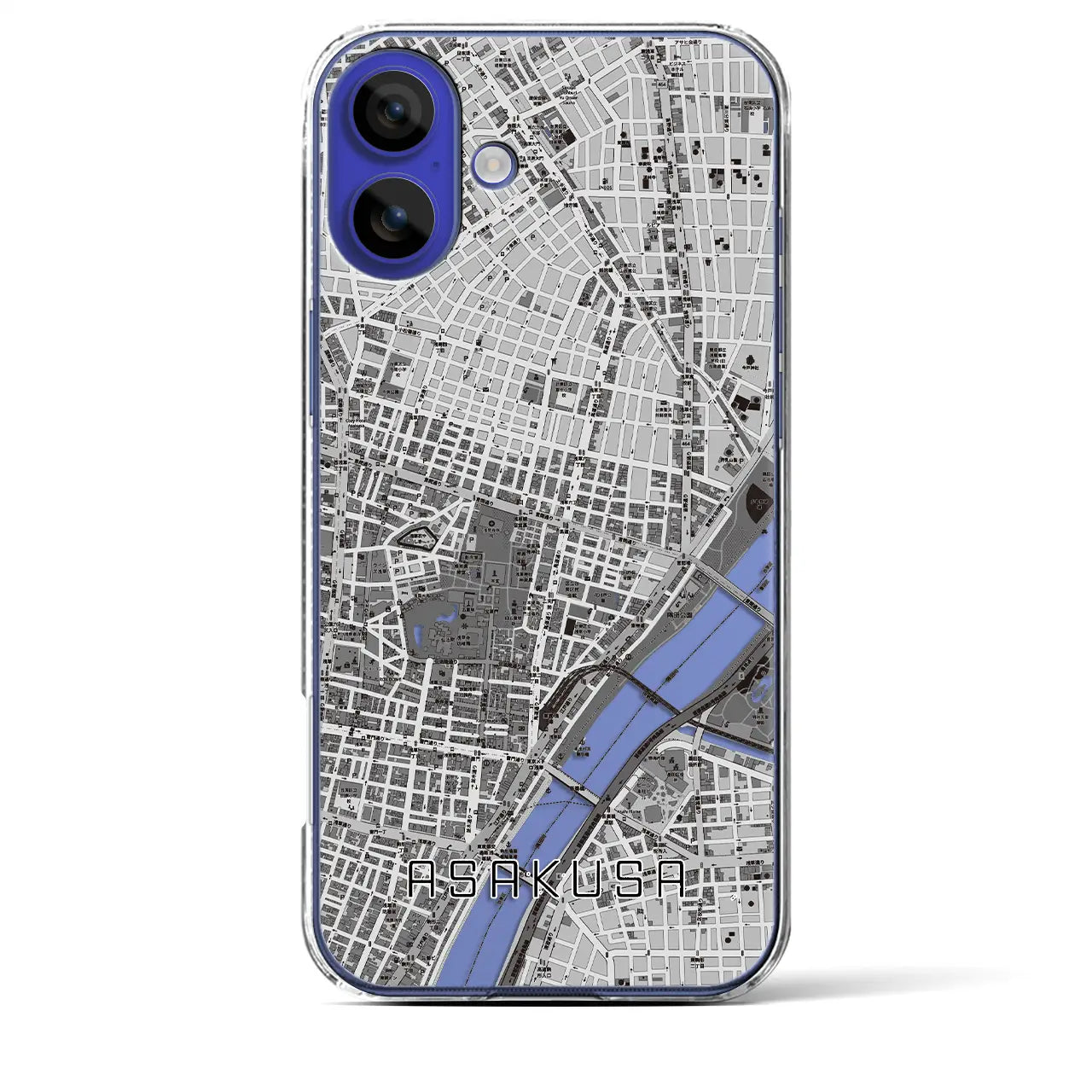 【浅草2(東京都)】地図柄iPhoneケース(クリアタイプ)