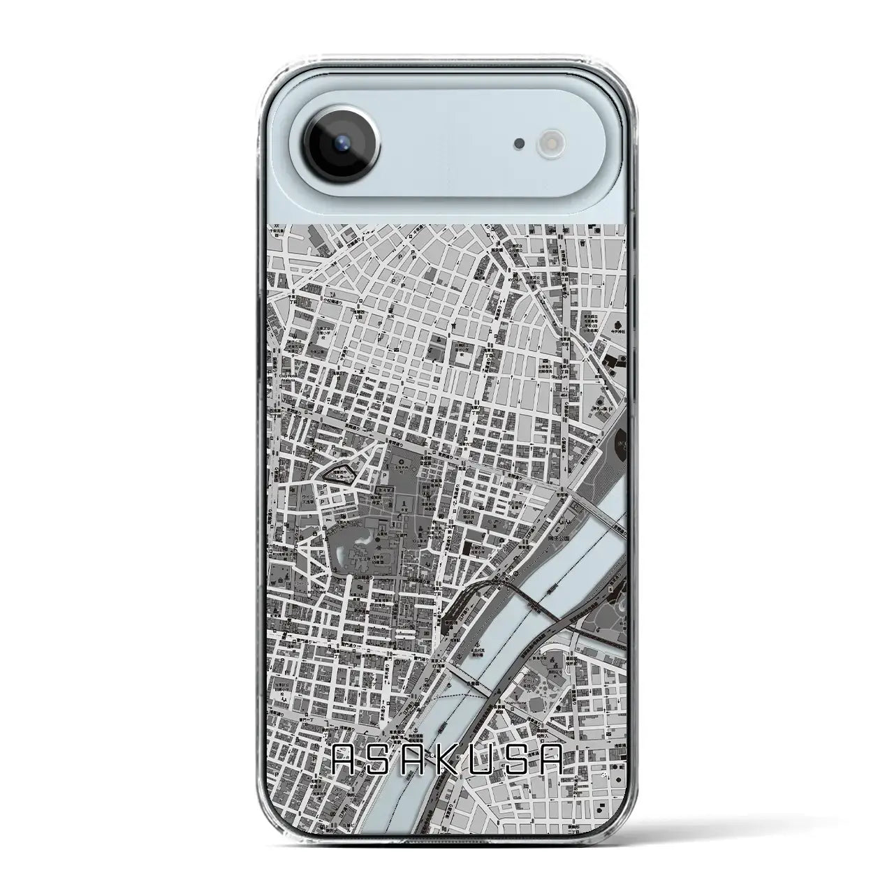 【浅草2(東京都)】地図柄iPhoneケース(クリアタイプ)モノトーン・iPhone 17 Pro Max 用