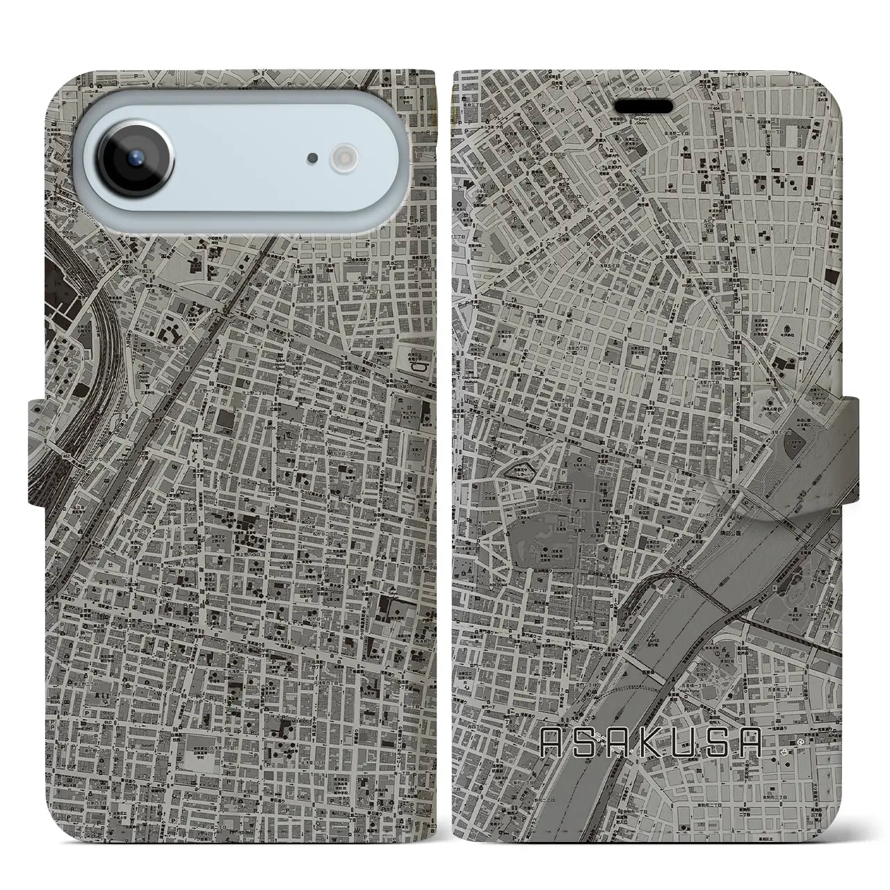 【浅草2(東京都)】地図柄iPhoneケース(手帳タイプ)