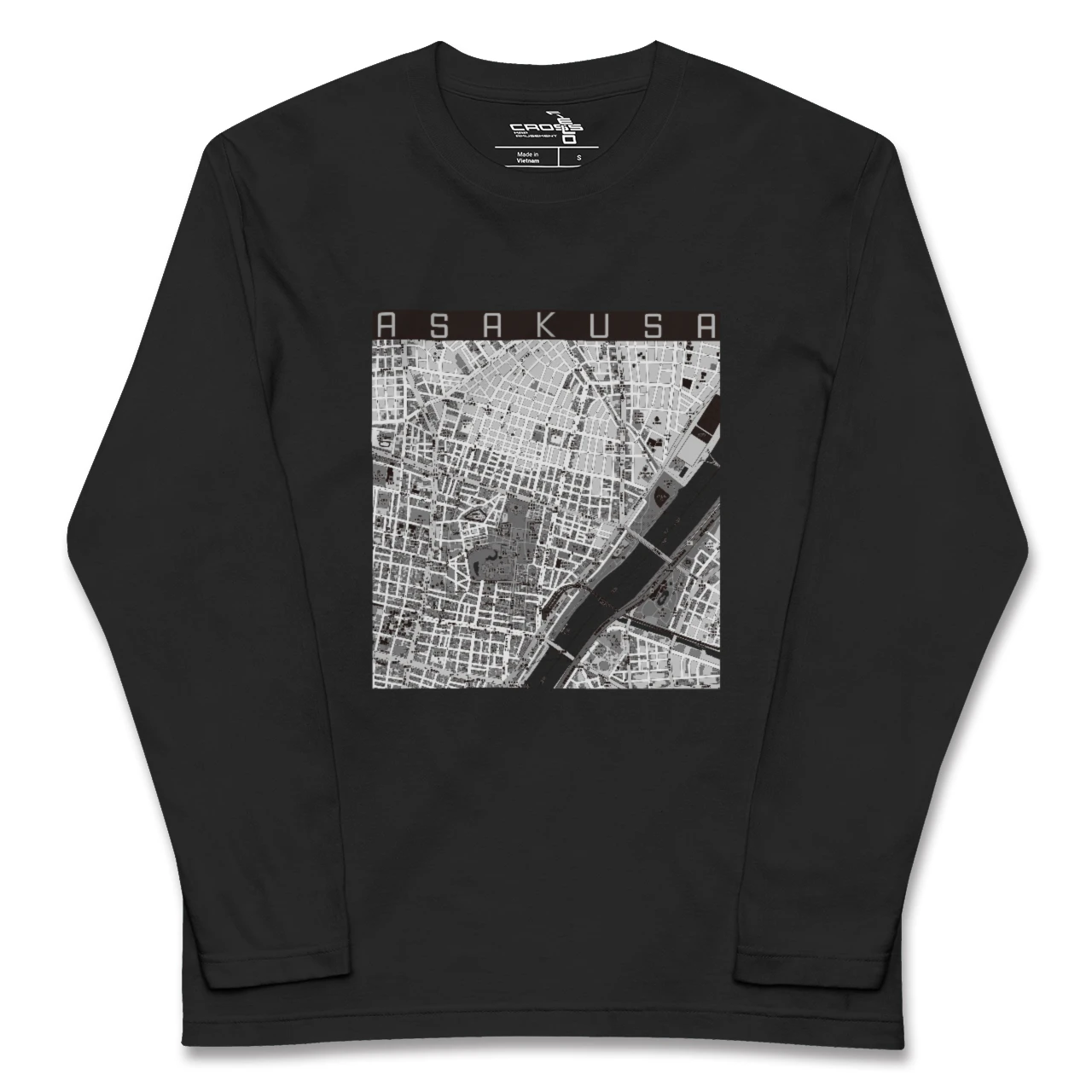 【浅草2(東京都)】地図柄ロングスリーブTシャツ