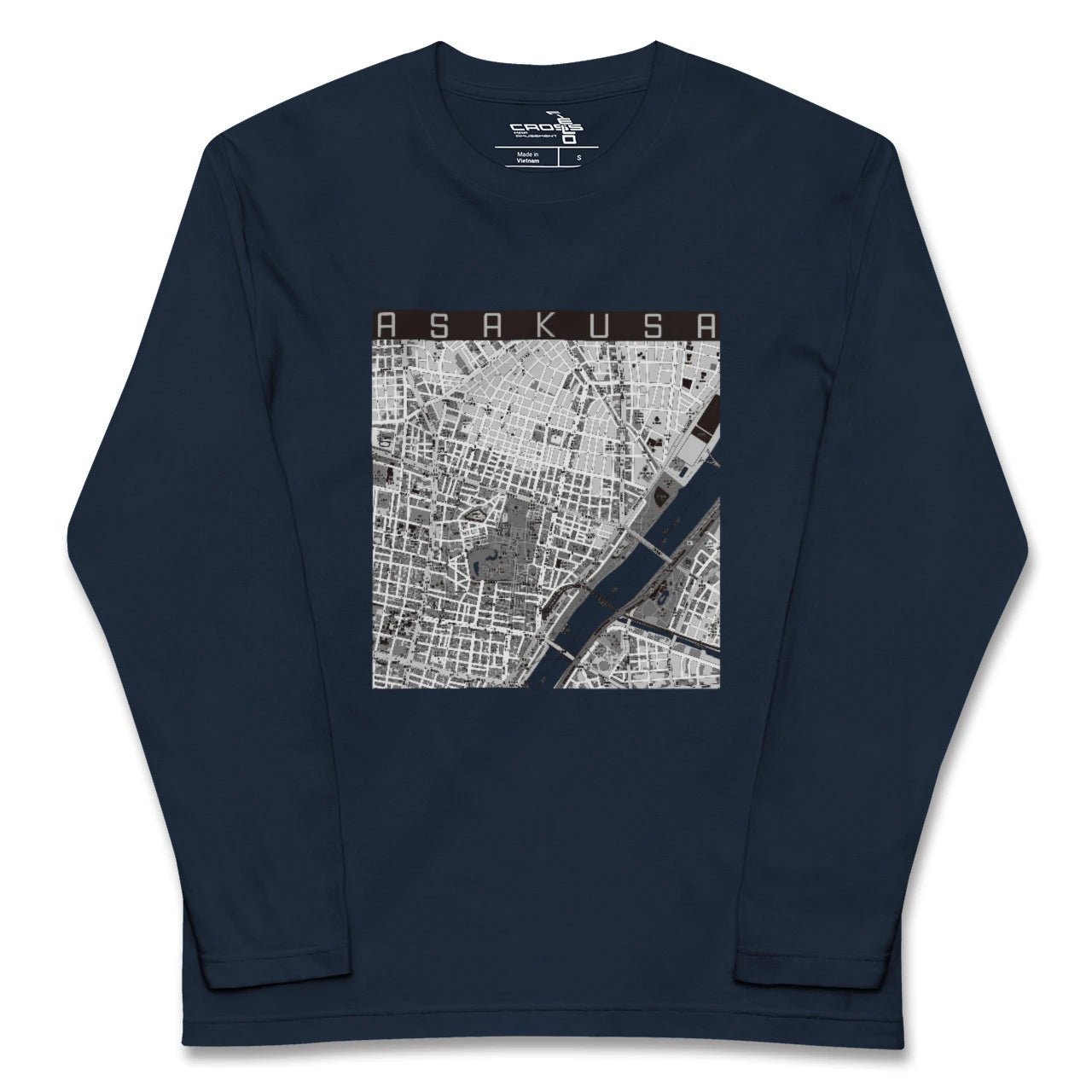 【浅草2(東京都)】地図柄ロングスリーブTシャツ