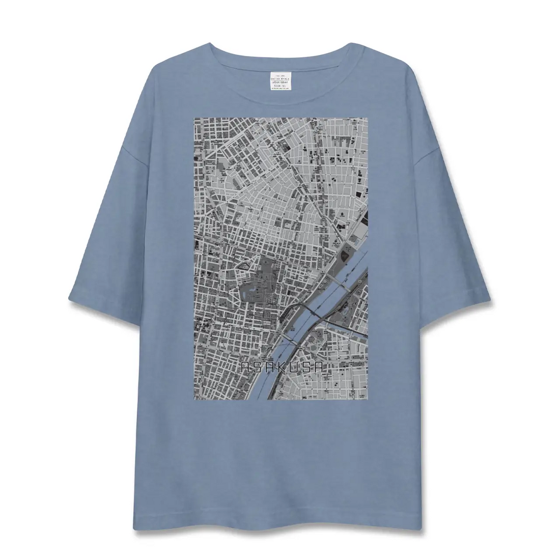 【浅草2(東京都)】地図柄ビッグシルエットTシャツ