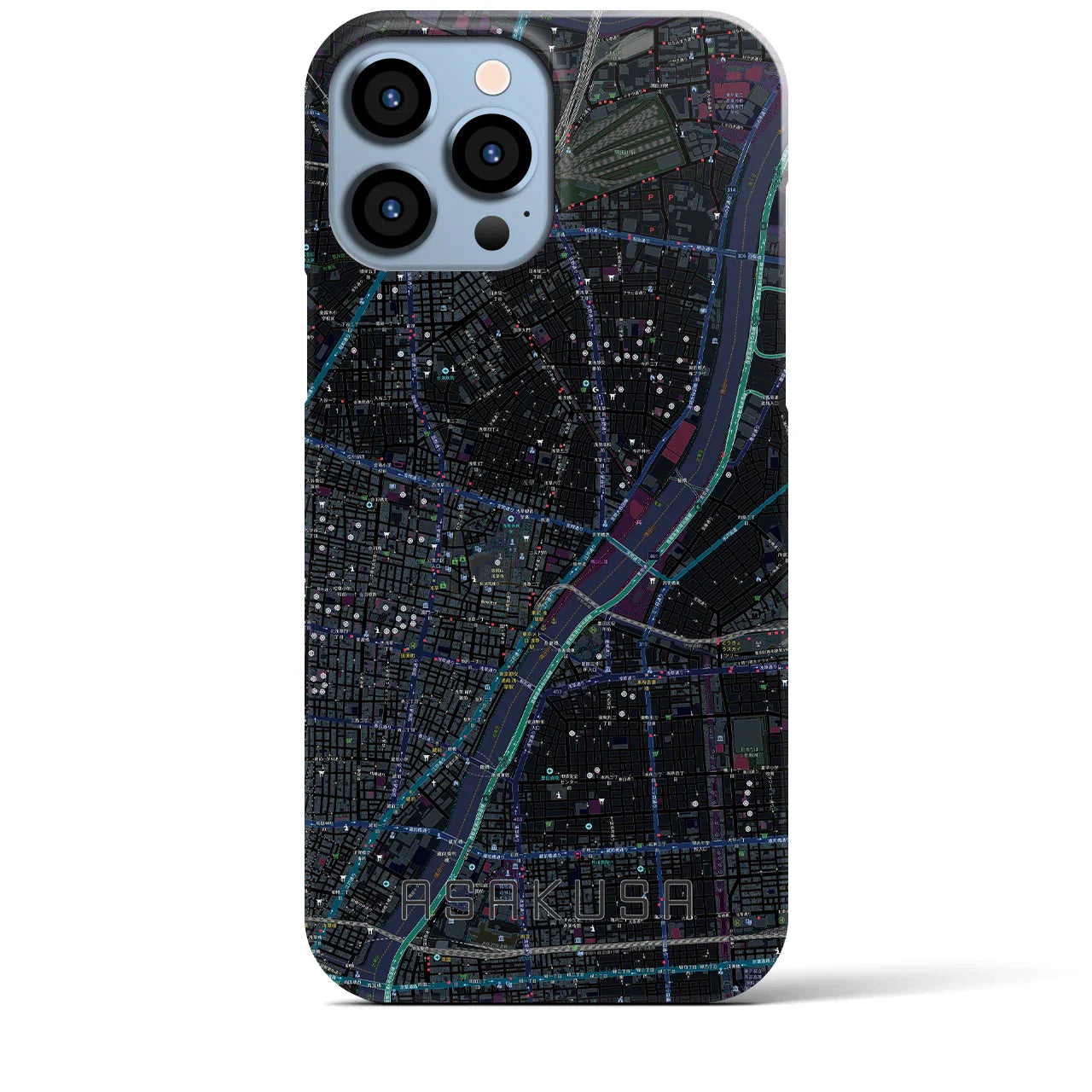 【浅草(東京都)】地図柄iPhoneケース(バックカバータイプ)