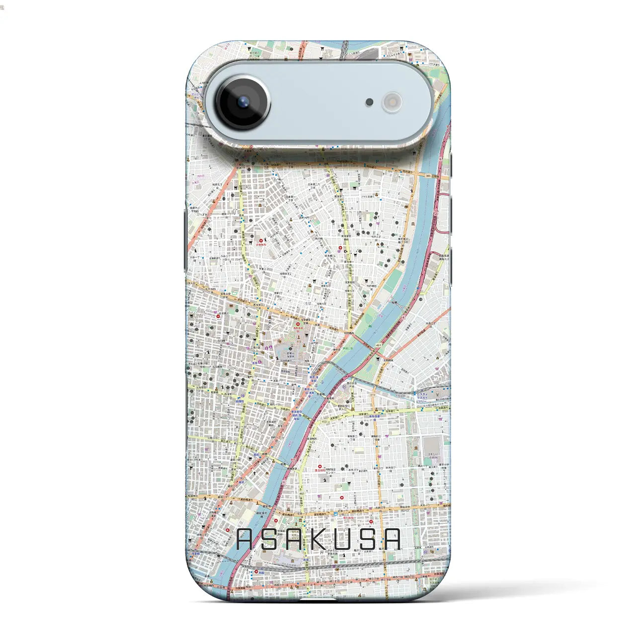 【浅草(東京都)】地図柄iPhoneケース(バックカバータイプ)ブラック・iPhone 17 Pro Max 用