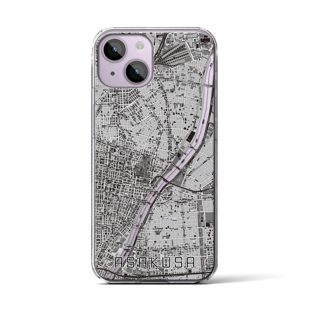 【浅草(東京都)】地図柄iPhoneケース(クリアタイプ)