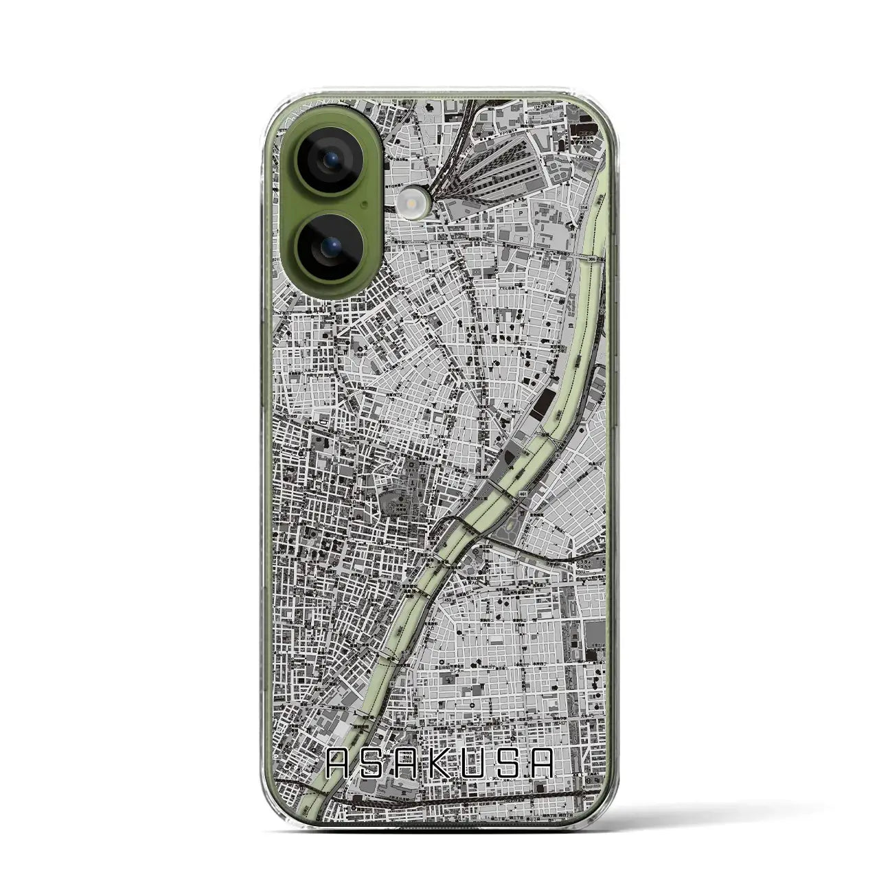 【浅草(東京都)】地図柄iPhoneケース(クリアタイプ)モノトーン・iPhone 17 Pro Max 用