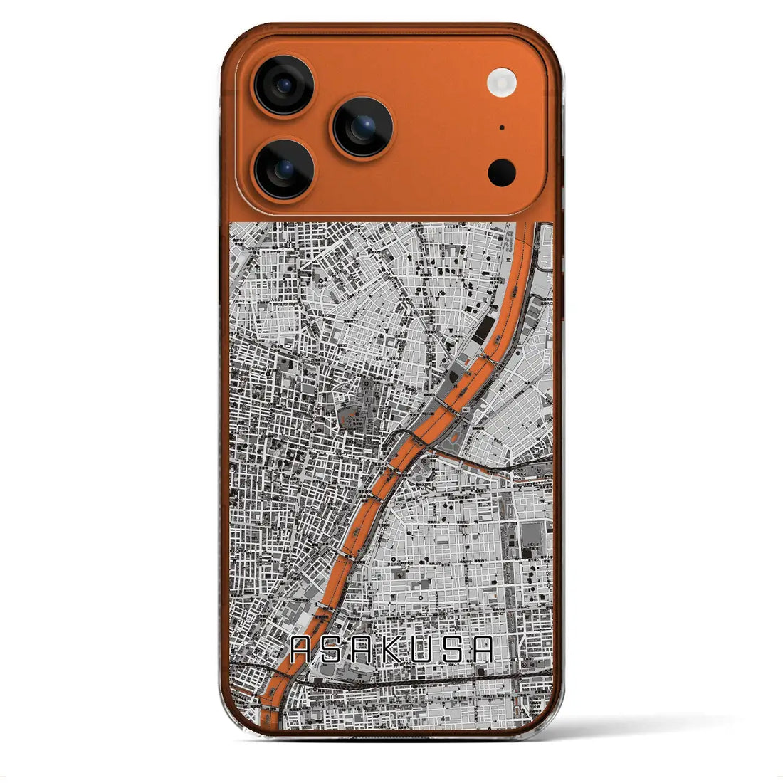 【浅草(東京都)】地図柄iPhoneケース(クリアタイプ)モノトーン・iPhone 17 Pro Max 用