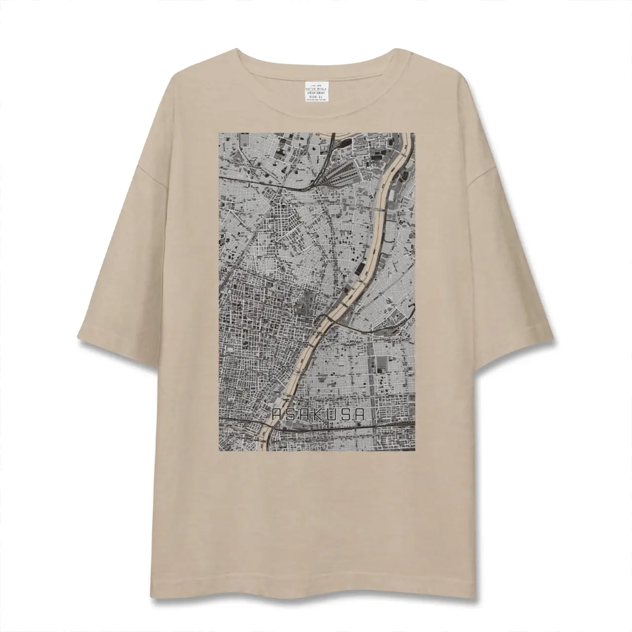 【浅草(東京都)】地図柄ビッグシルエットTシャツ