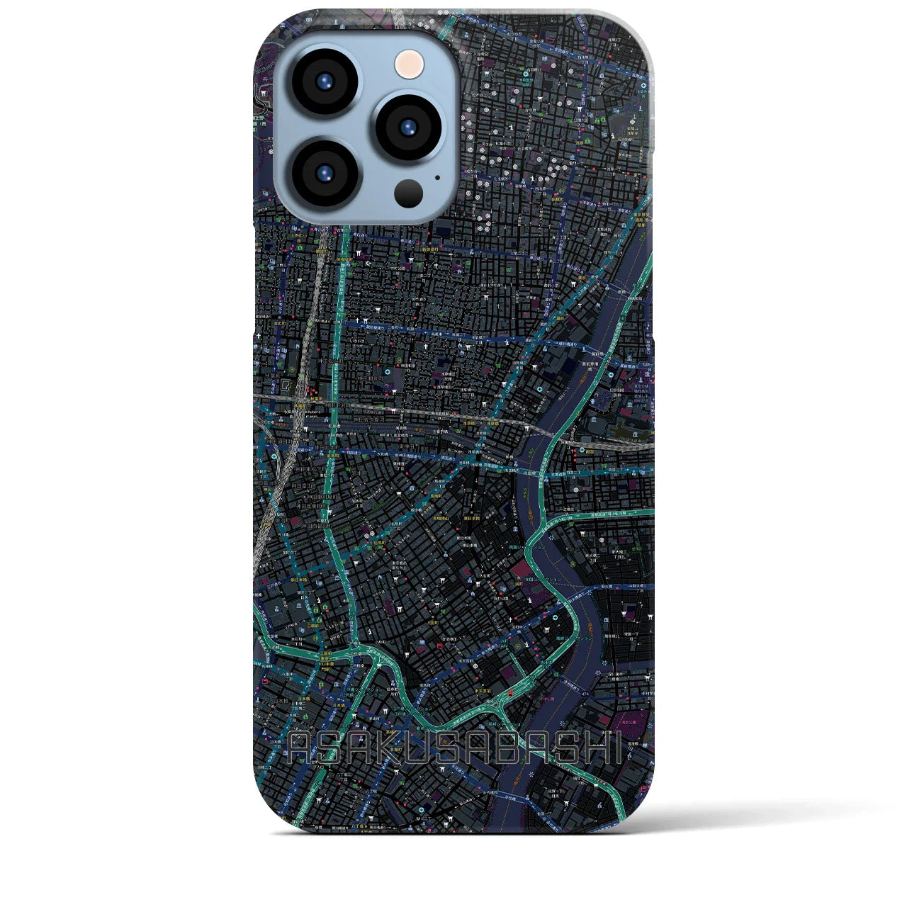 【浅草橋(東京都)】地図柄iPhoneケース(バックカバータイプ)
