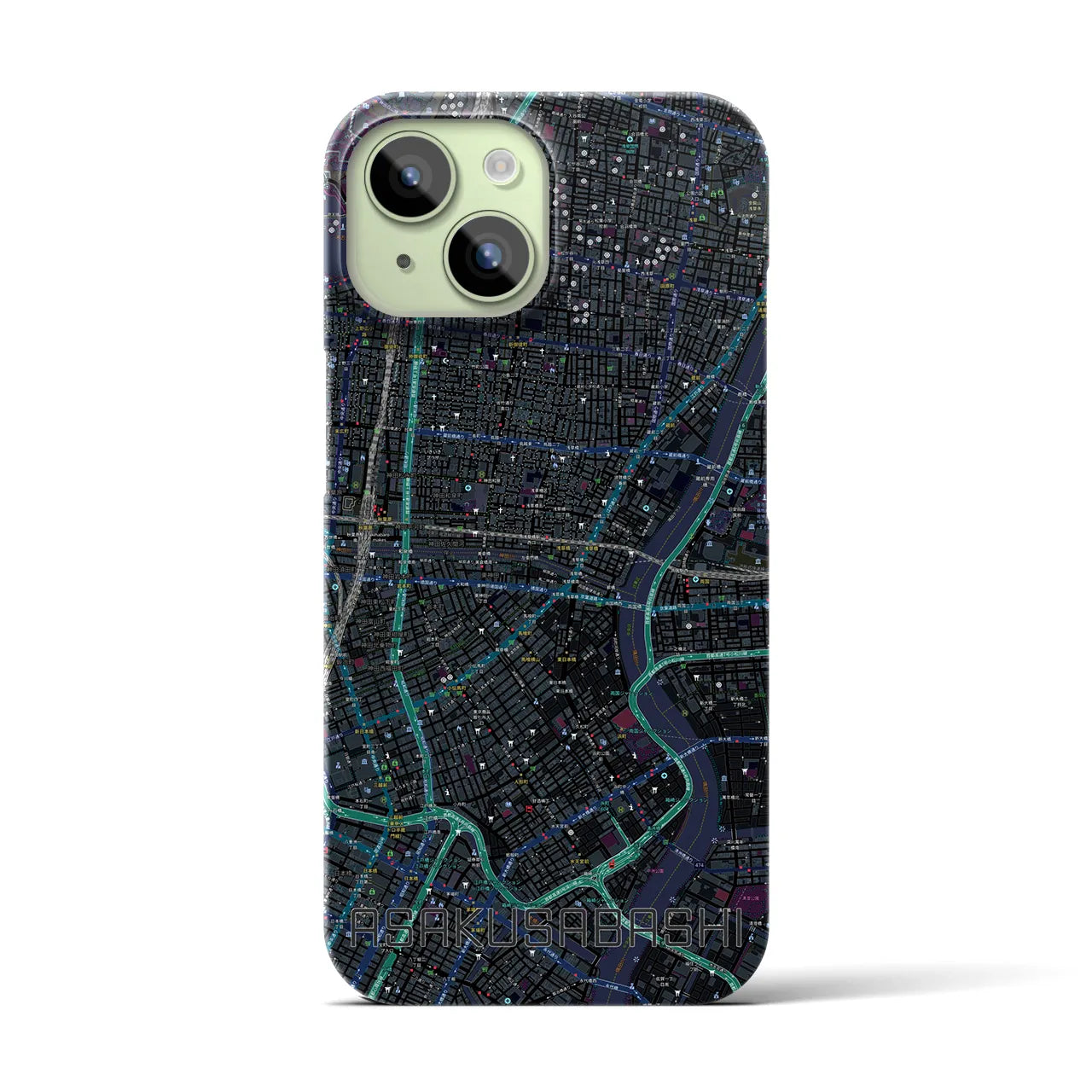 【浅草橋(東京都)】地図柄iPhoneケース(バックカバータイプ)