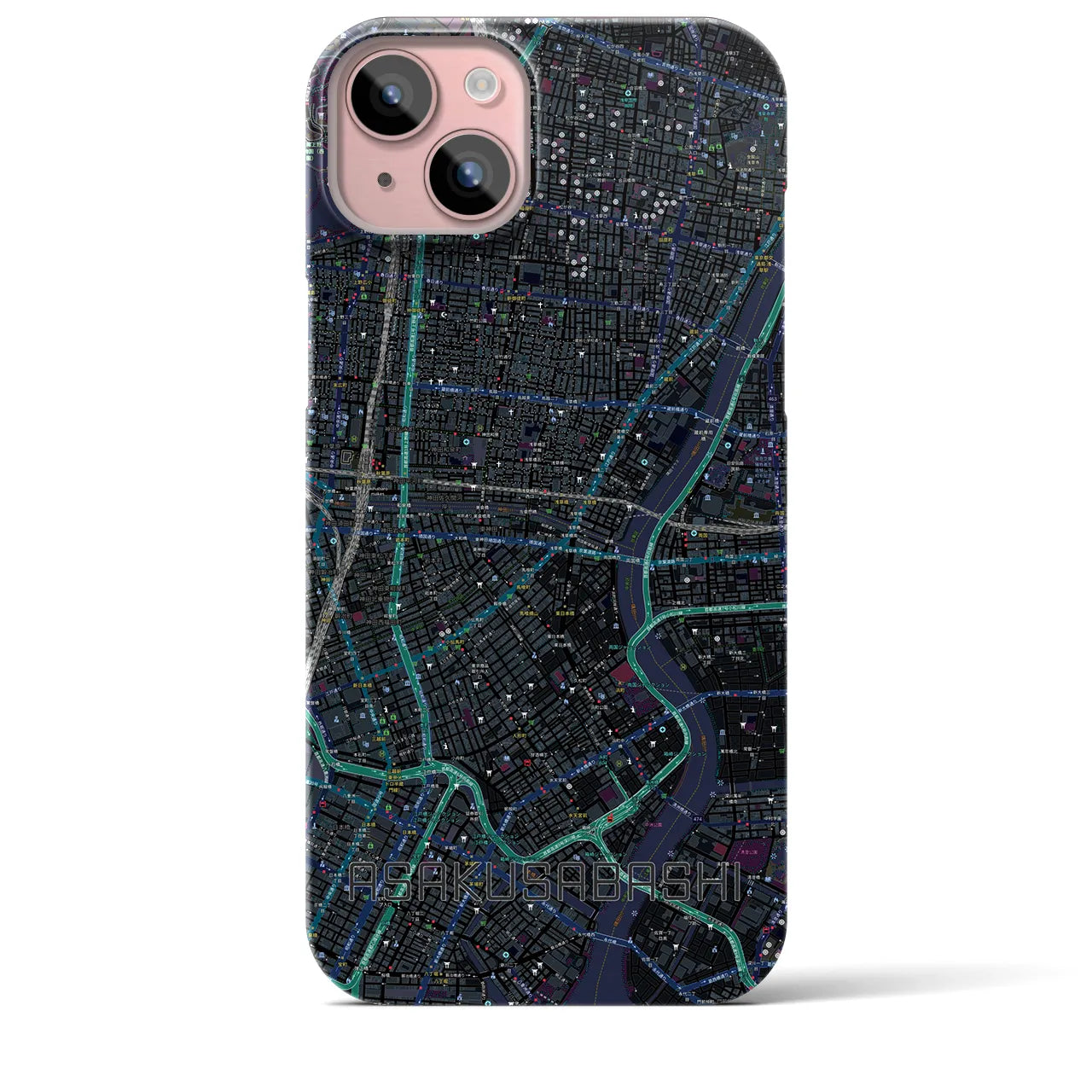 【浅草橋(東京都)】地図柄iPhoneケース(バックカバータイプ)