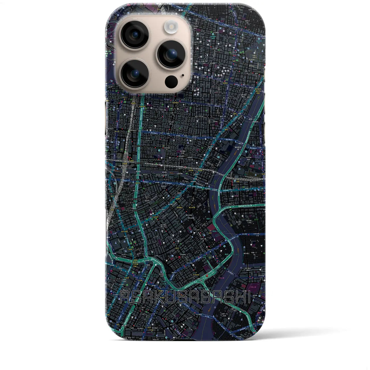 【浅草橋(東京都)】地図柄iPhoneケース(バックカバータイプ)
