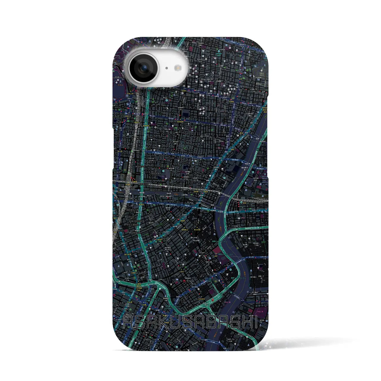【浅草橋(東京都)】地図柄iPhoneケース(バックカバータイプ)