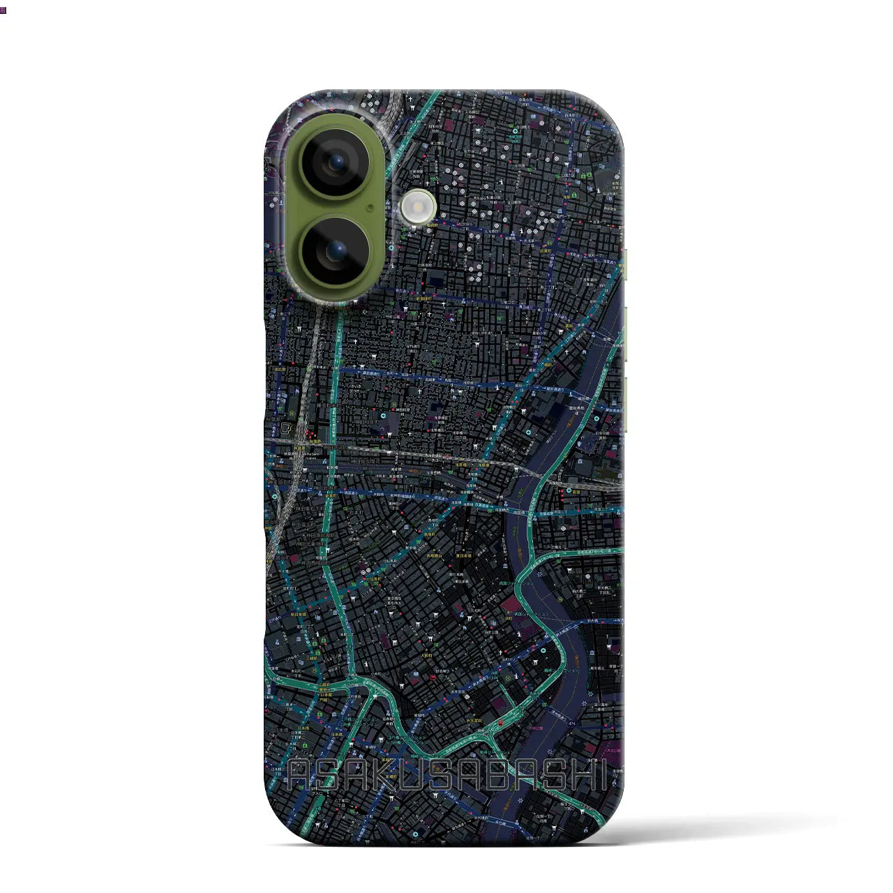 【浅草橋(東京都)】地図柄iPhoneケース(バックカバータイプ)