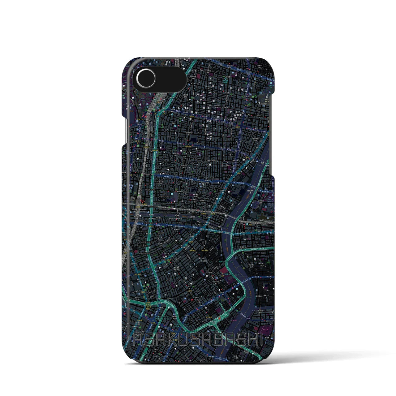 【浅草橋(東京都)】地図柄iPhoneケース(バックカバータイプ)