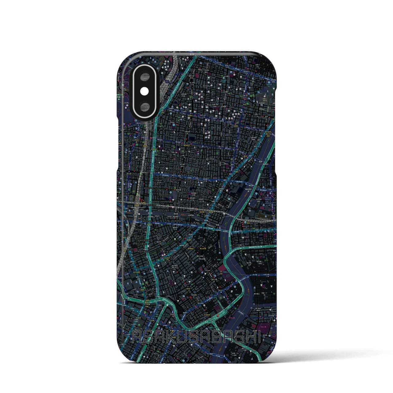 【浅草橋(東京都)】地図柄iPhoneケース(バックカバータイプ)