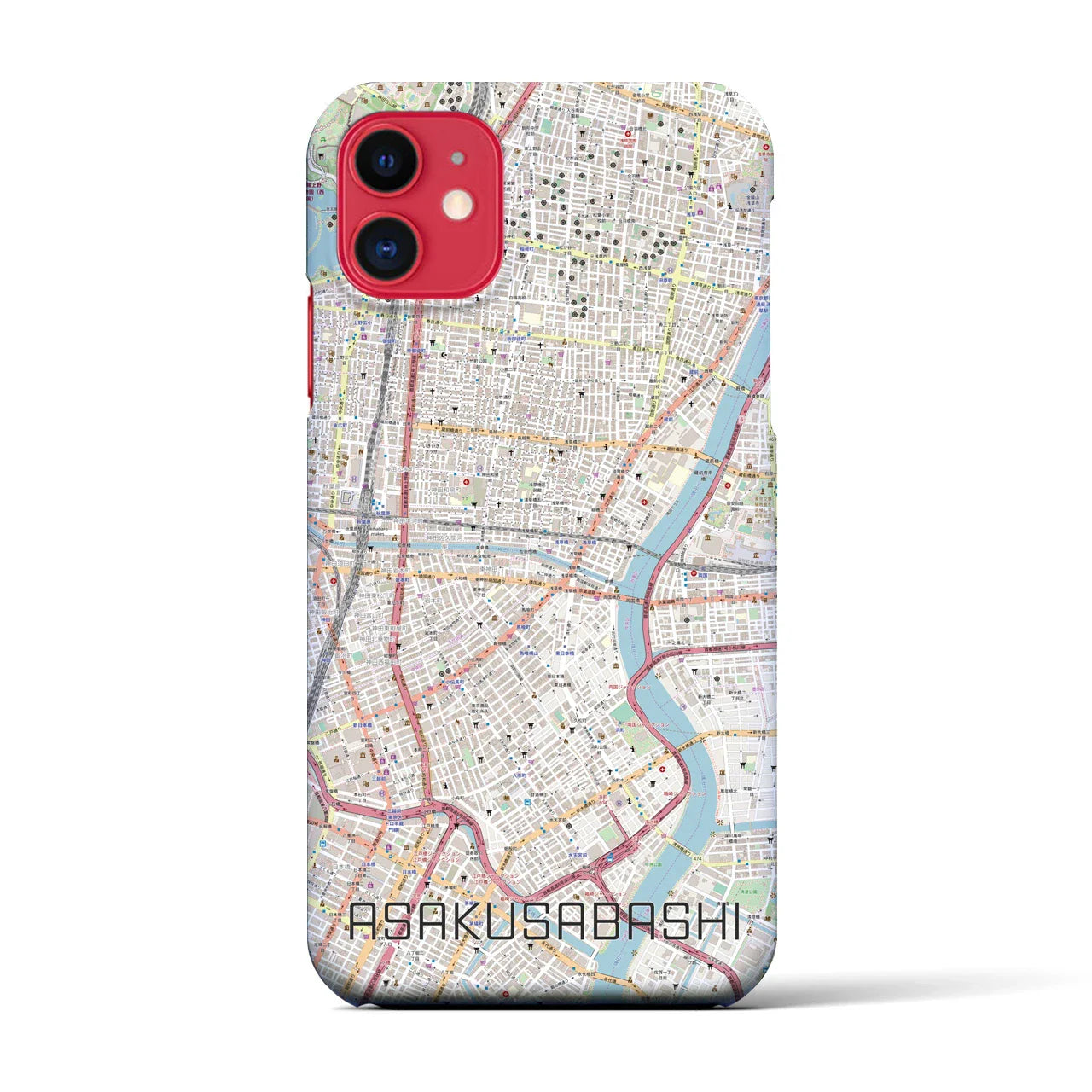 【浅草橋(東京都)】地図柄iPhoneケース(バックカバータイプ)