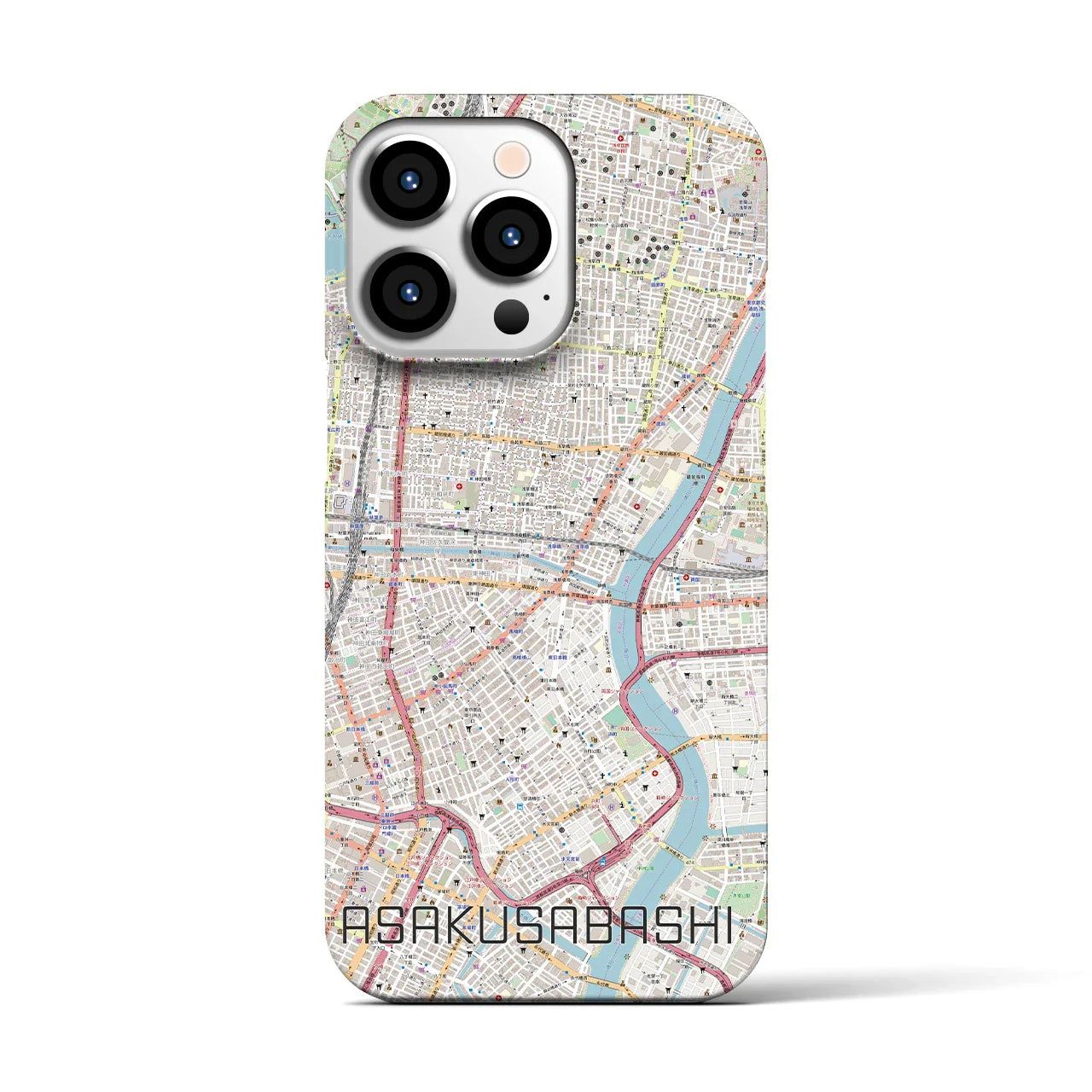 【浅草橋(東京都)】地図柄iPhoneケース(バックカバータイプ)